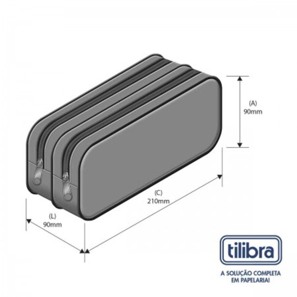Estuche Duo Happy Salmón con 2 Compartimentos – 210x90x90mm-2