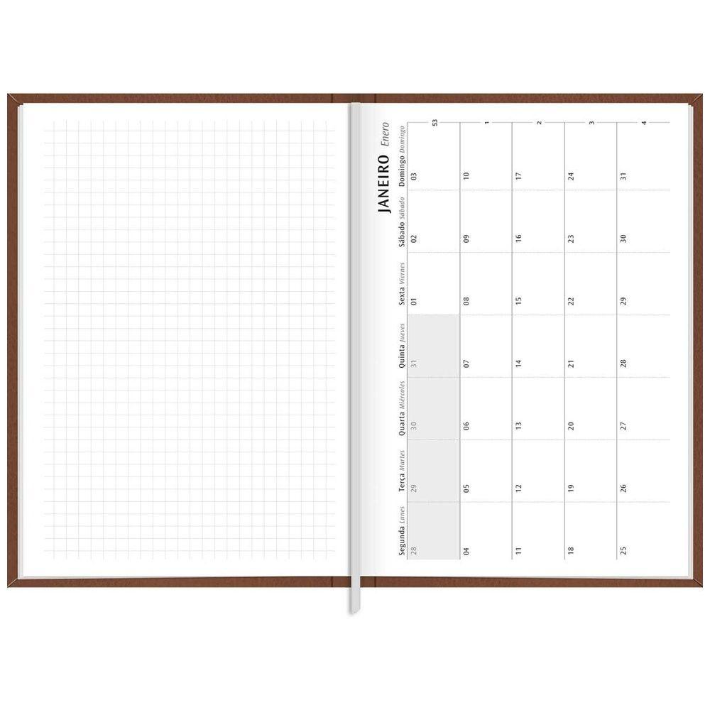Agenda Ejecutiva Tilibra Cosida Diaria Torino M5 2027 Café-2