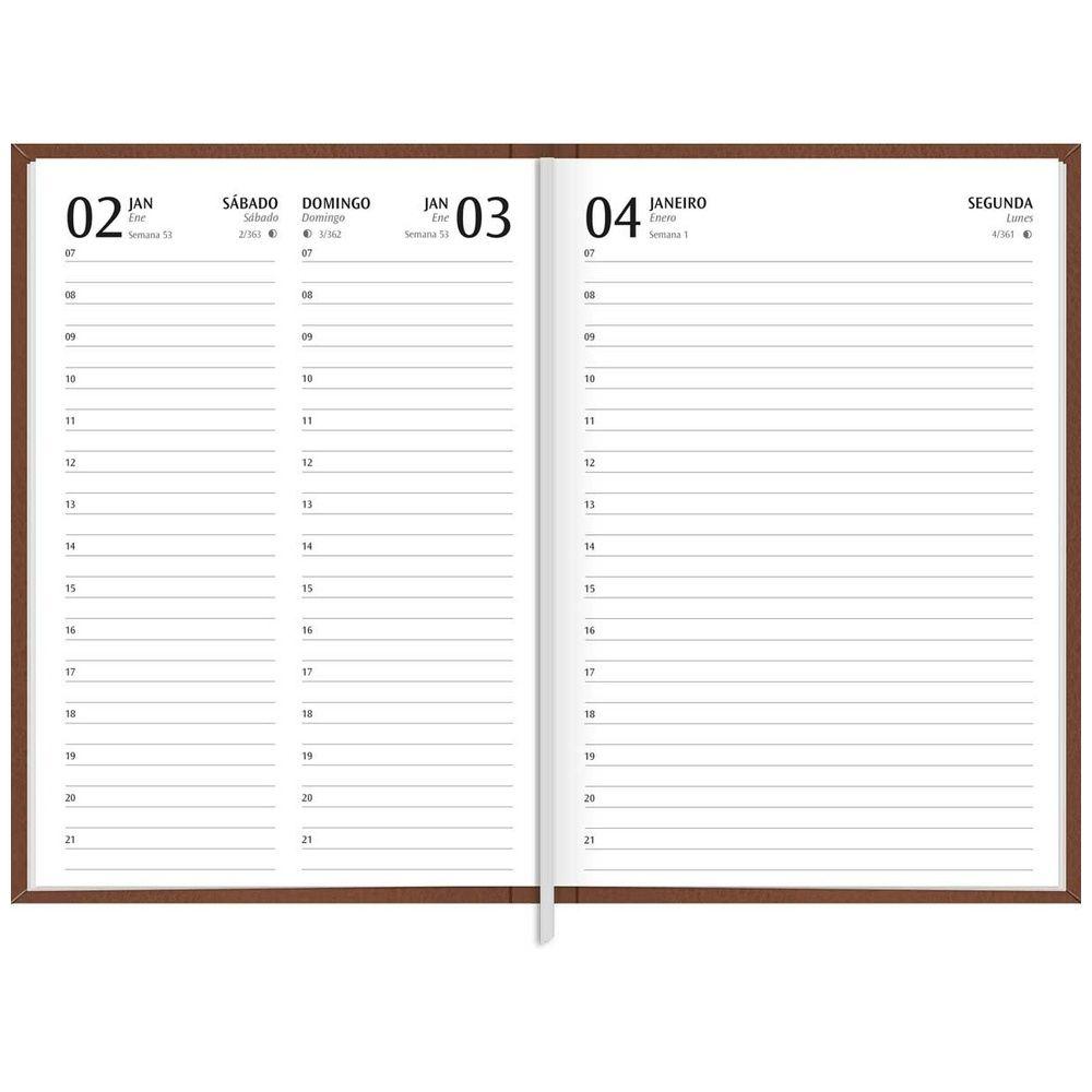 Agenda Ejecutiva Tilibra Cosida Diaria Torino M5 2027 Café-3