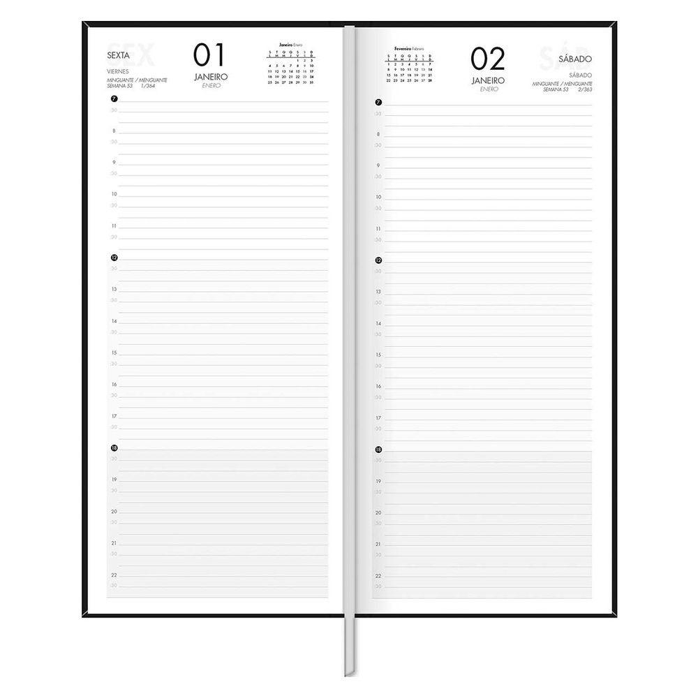 Agenda Ejecutiva Tilibra Cosida Diaria Comercial M8 2027 Negro-3