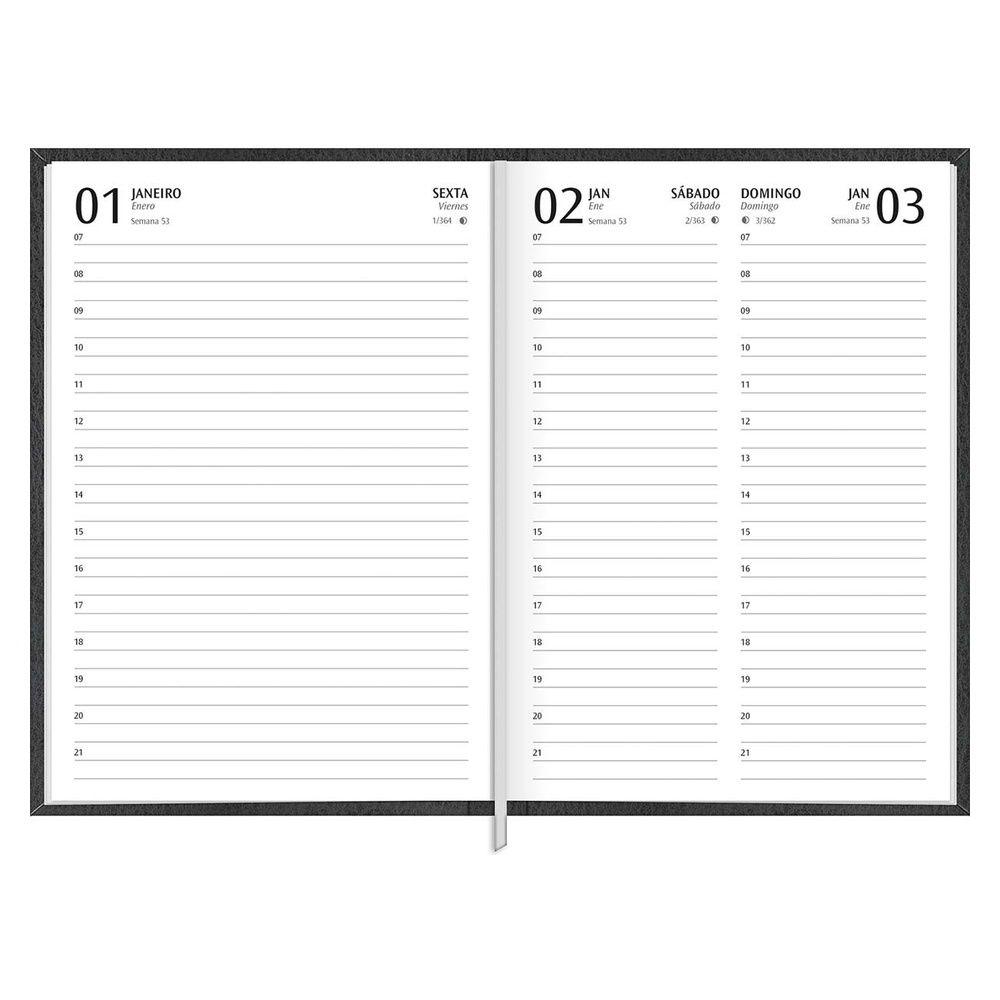 Agenda Ejecutiva Tilibra Cosida Diaria Torino M5 2027 Negro-3