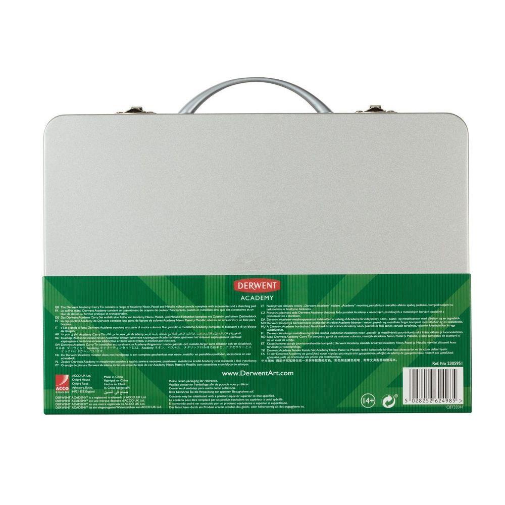 Set de 24 Lapices Derwent Academy en caja Metalica-5