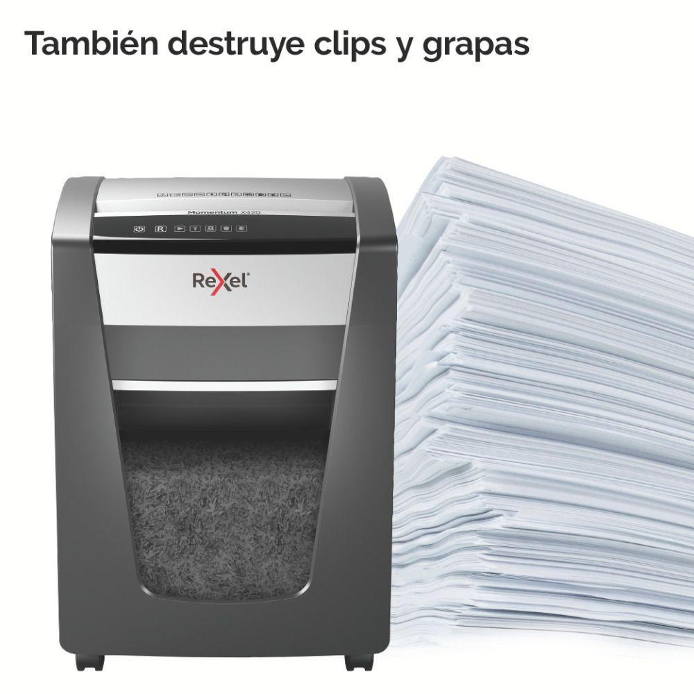 Trituradora Destructora de Papel X420 Corte Challa Rexel-4