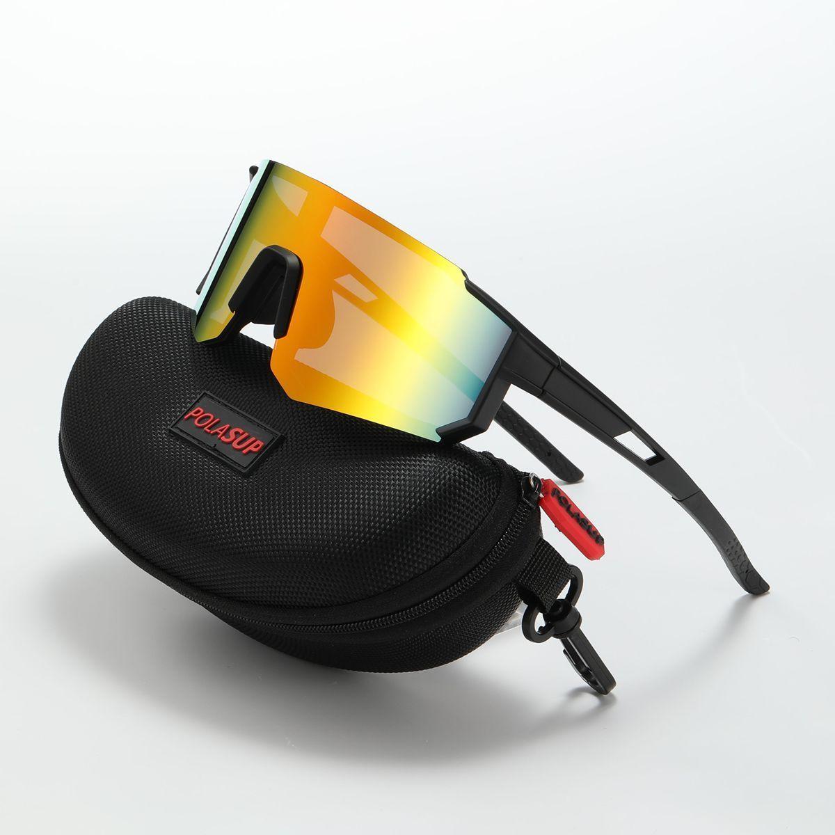 Polasup Lentes de sol UV400 proteccion deportivas gafas unisex hombre correr marathon-0
