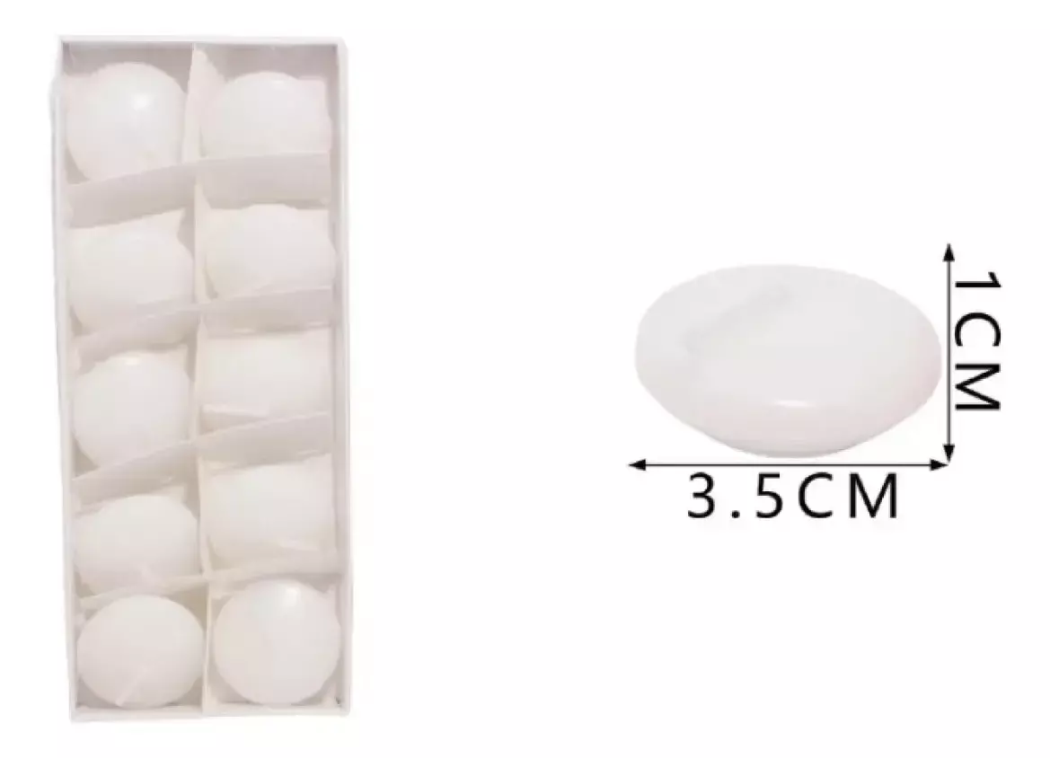 1 pack 10 Velas Flotantes Velas Blancas Especificas Restaurantes-7