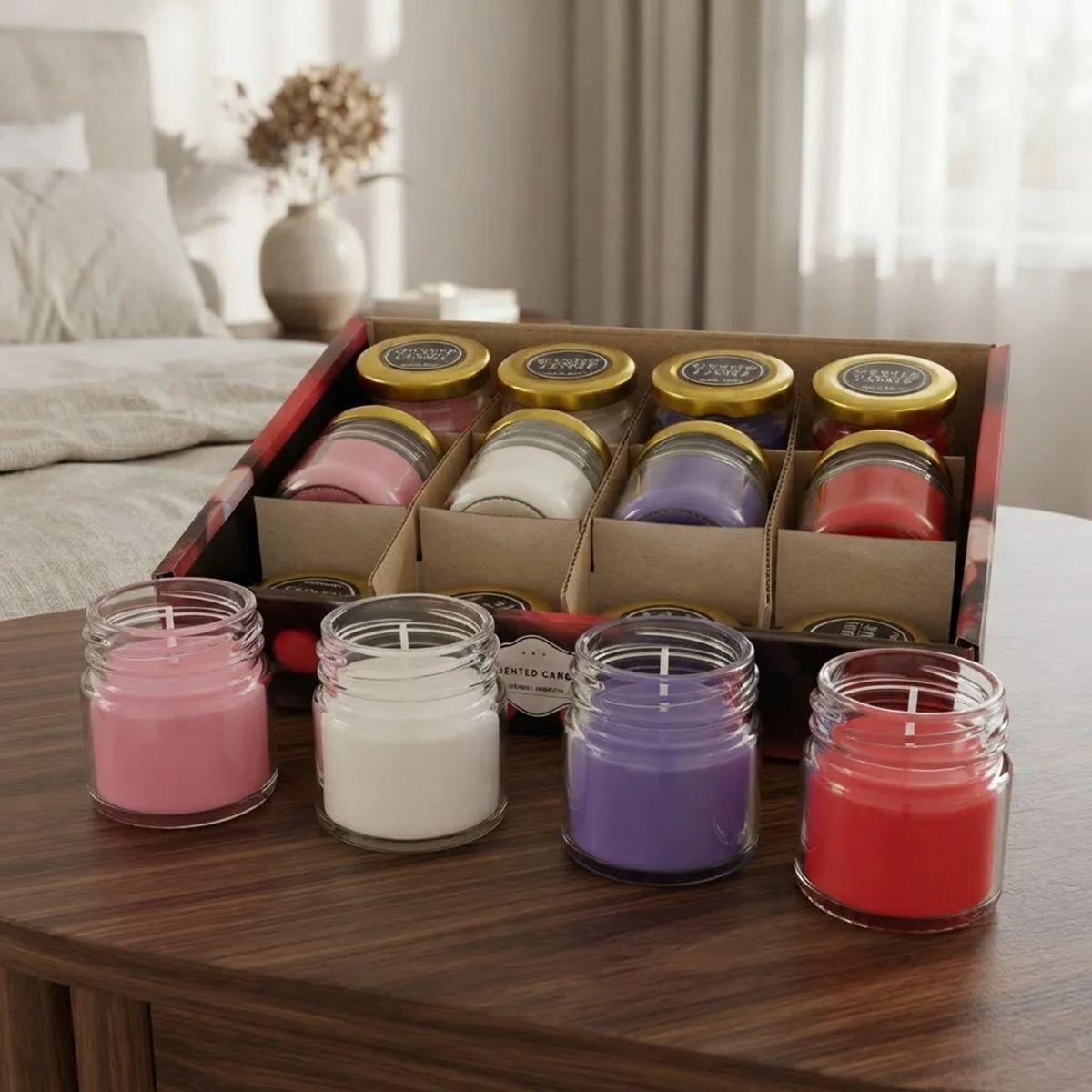 12 velas redondas de cristal 4 colores diferentes regalo romantico-2