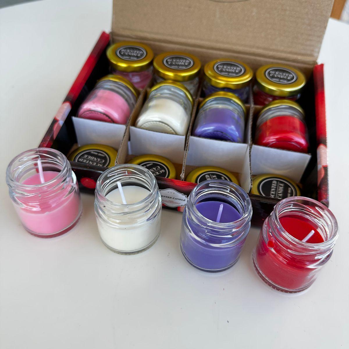 12 velas redondas de cristal 4 colores diferentes regalo romantico-5