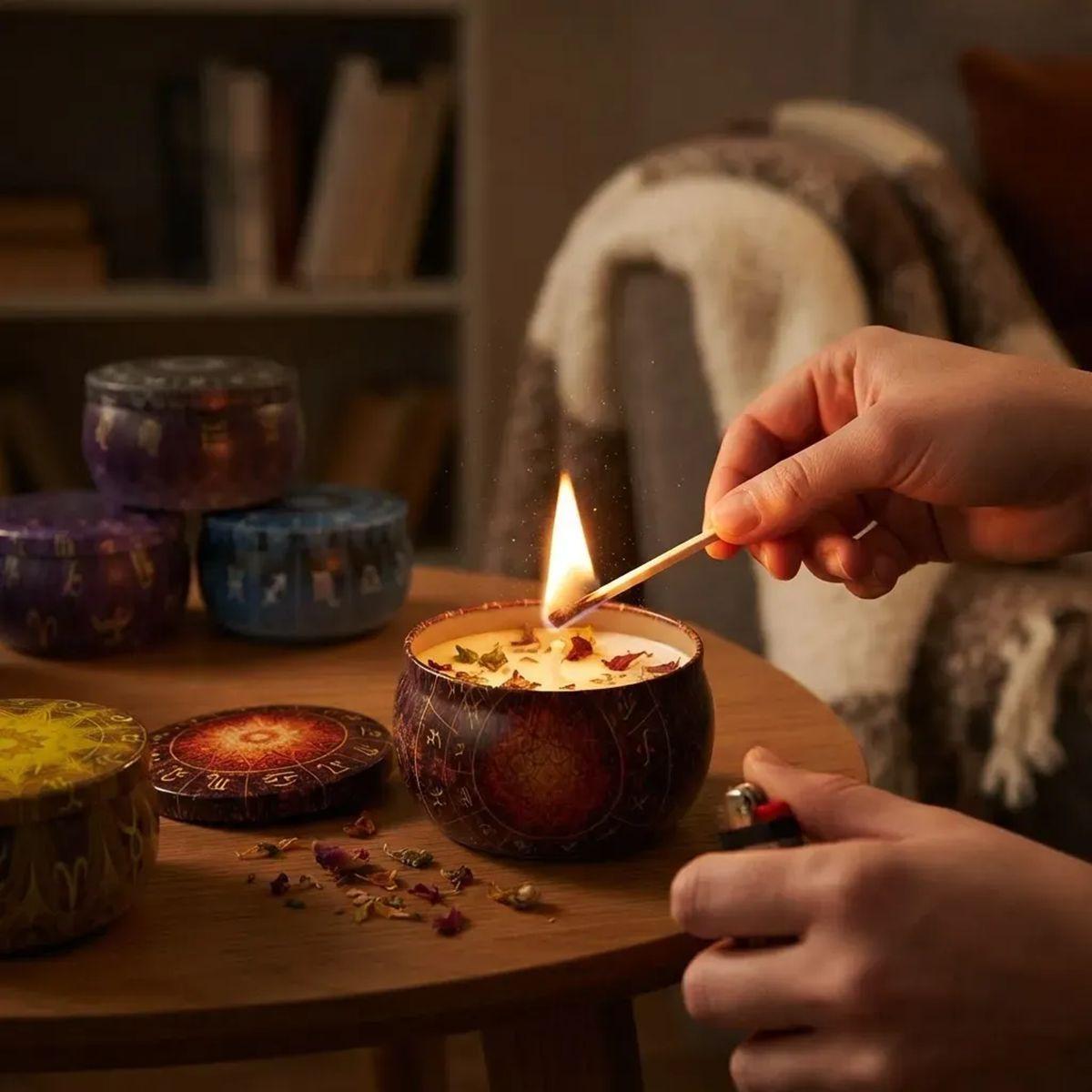 12 patrones de constelaciones Velas Lata Arom ticas Florales Ambiente El regalo perfecto-3