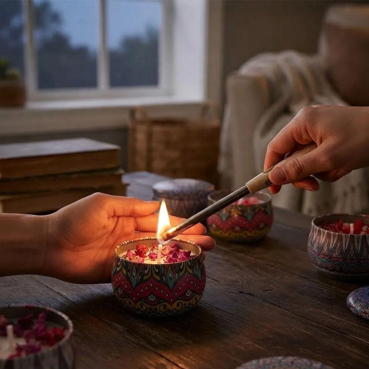 4 Velas Lata Arom ticas Florales Ambiente C lido Rom ntico El regalo perfecto-3