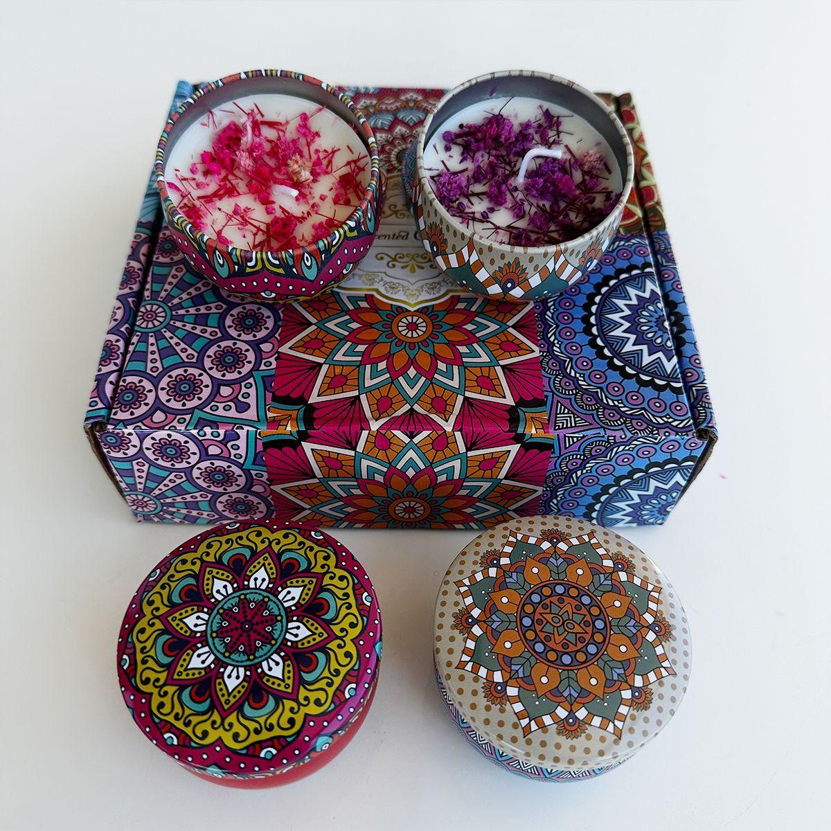 4 Velas Lata Arom ticas Florales Ambiente C lido Rom ntico El regalo perfecto-5