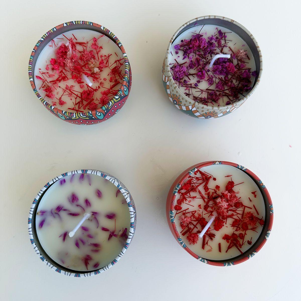4 Velas Lata Arom ticas Florales Ambiente C lido Rom ntico El regalo perfecto-6