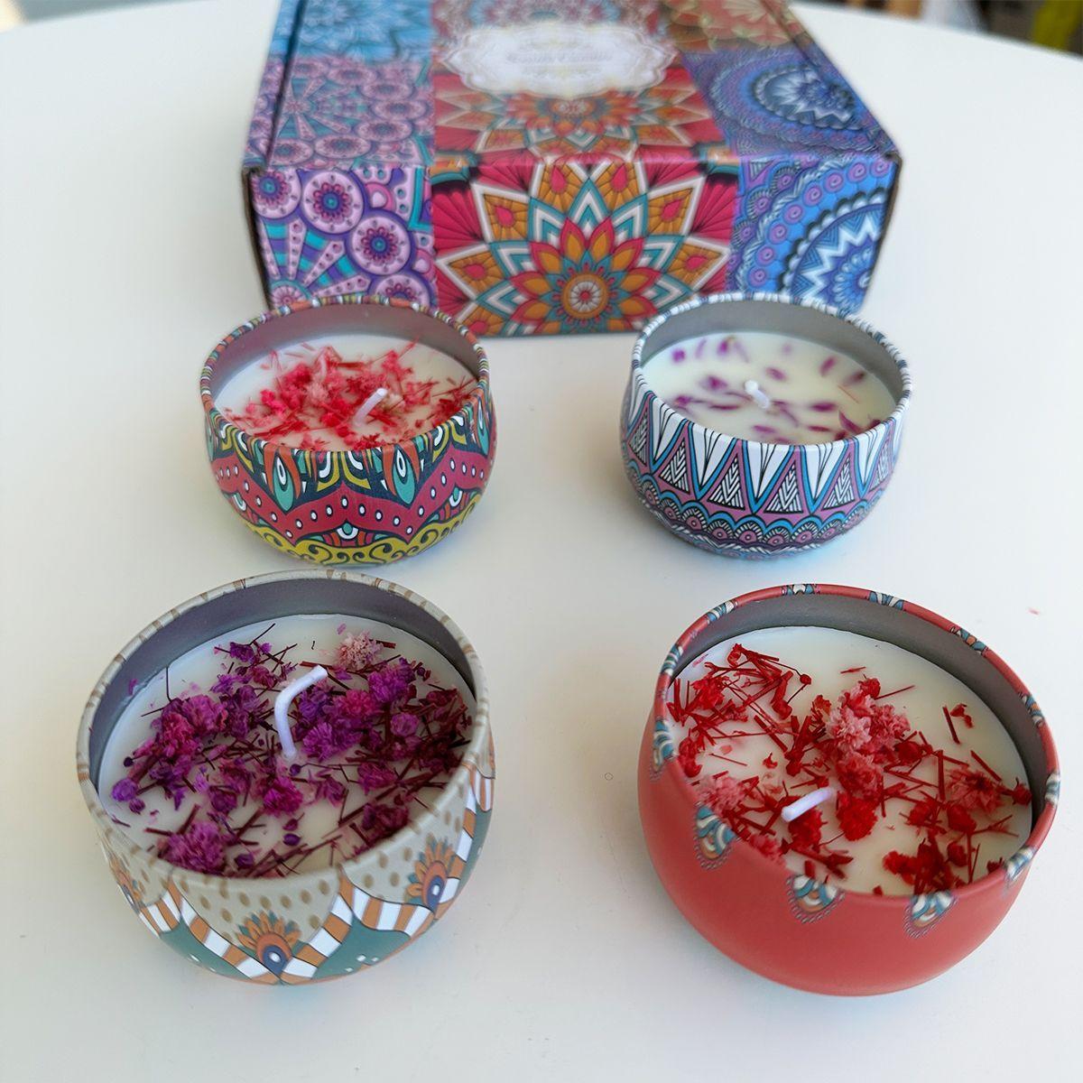 4 Velas Lata Arom ticas Florales Ambiente C lido Rom ntico El regalo perfecto-7