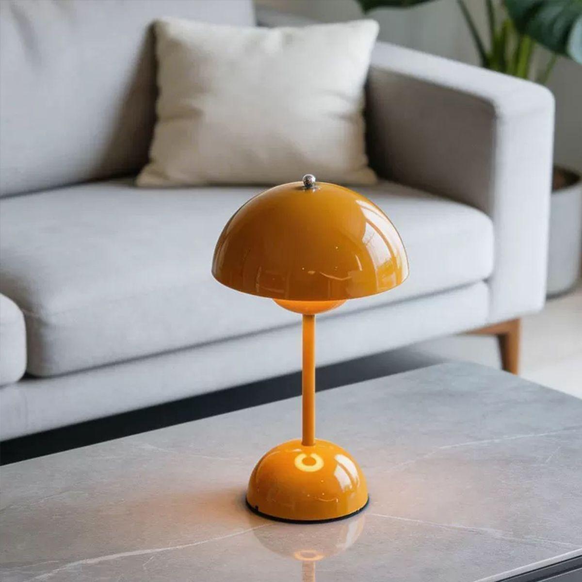 Lampara de escritorio LED recargable por USB portatil y con pantalla tactil blanco negro naranja luz-2