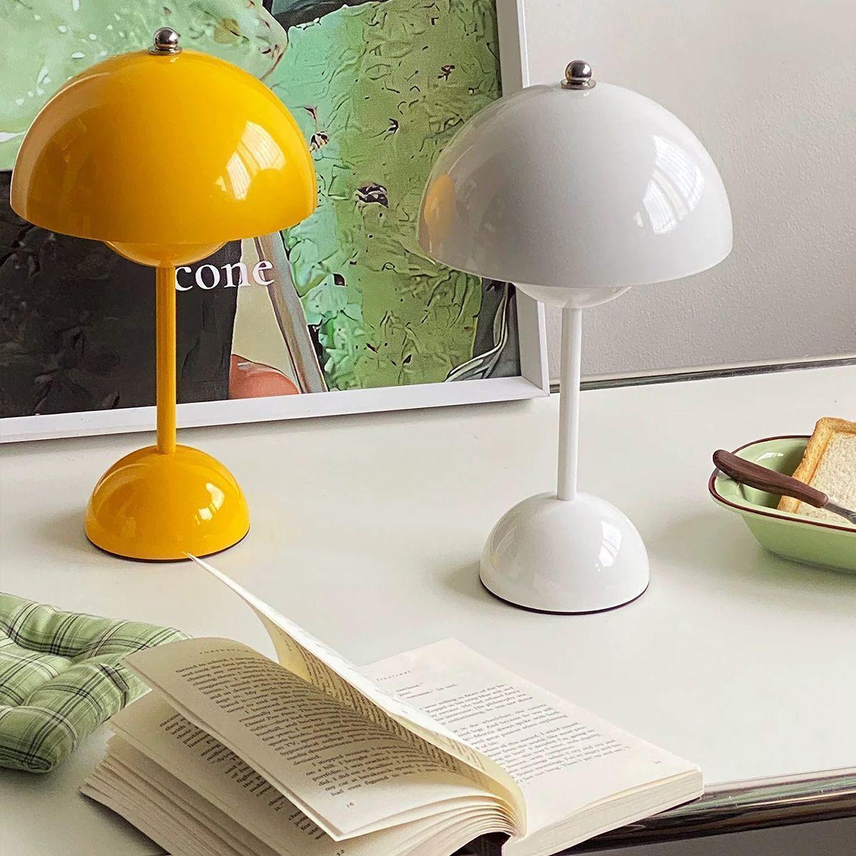 Lampara de escritorio LED recargable por USB portatil y con pantalla tactil blanco negro naranja luz-6