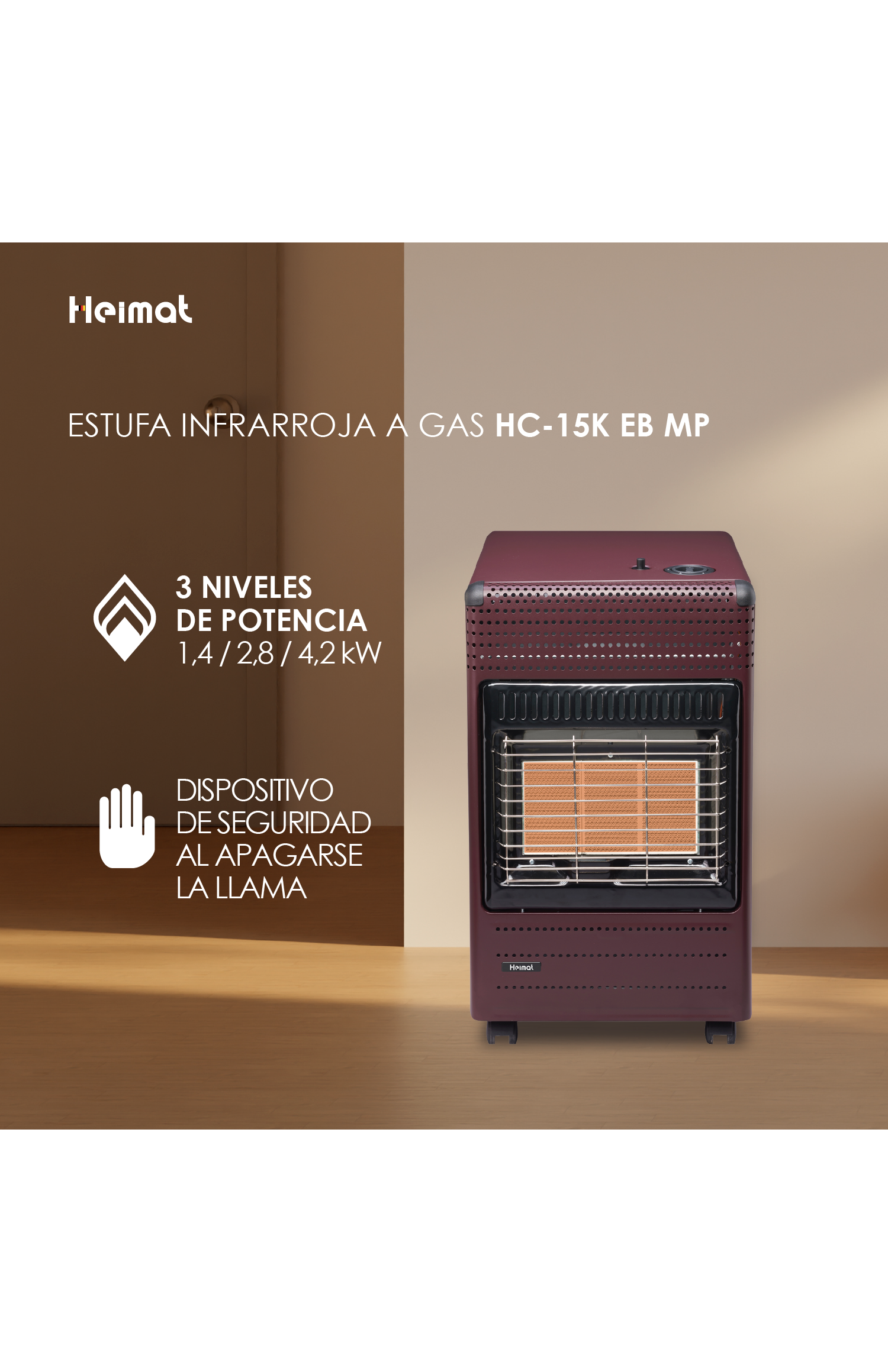 Estufa a Gas Heimat para cilindros de hasta 15 kilos-2