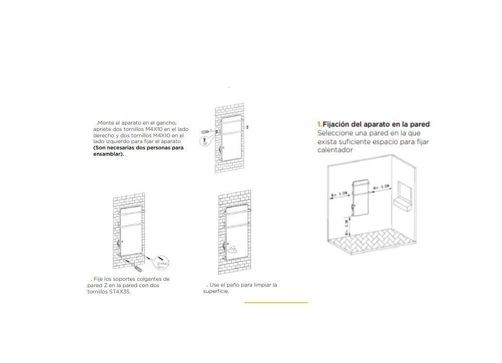Panel Convector Eléctrico para baño con Toallero KST-1101-3