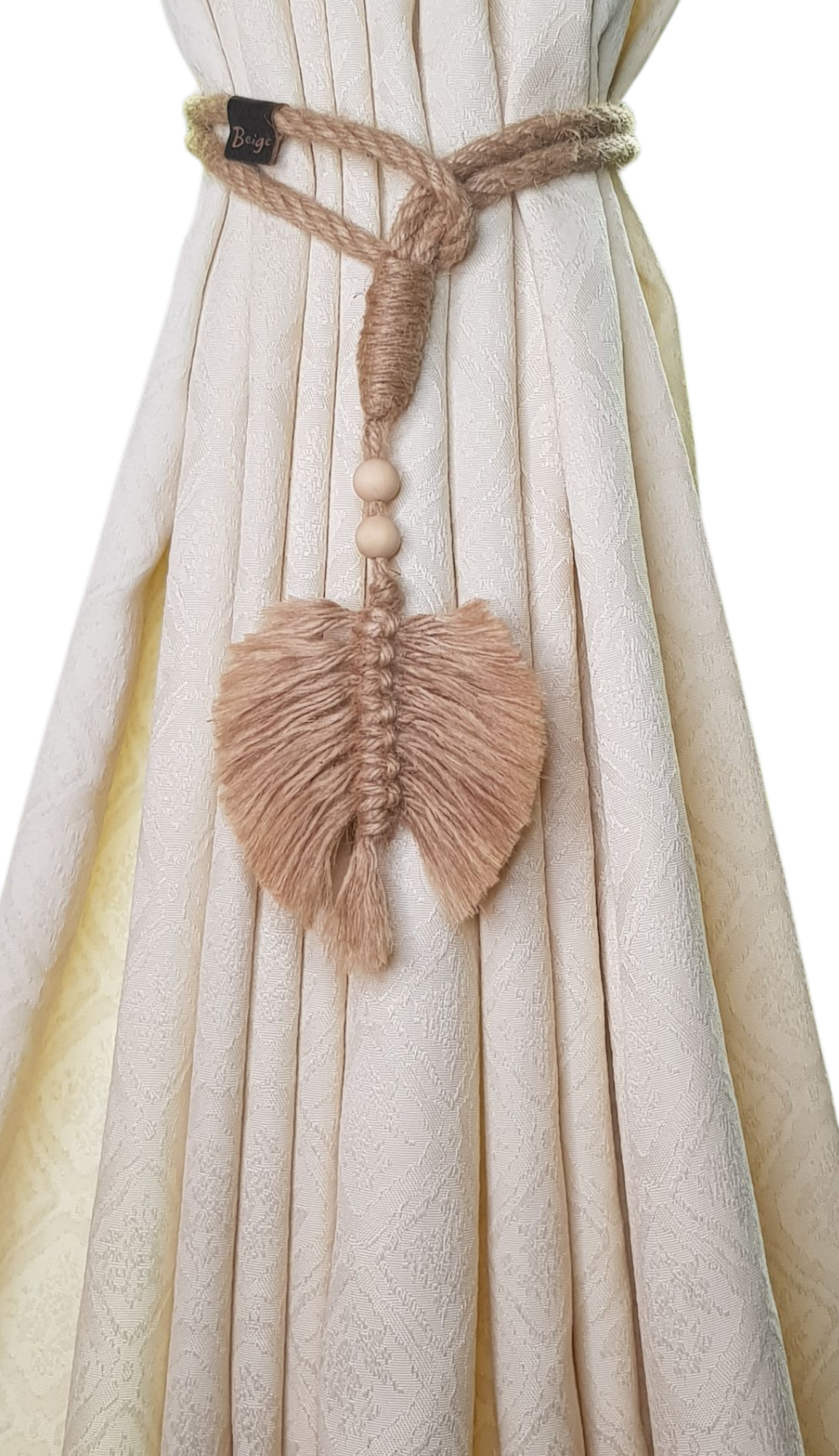 Par Toma Cortinas de Yute con Hoja-0