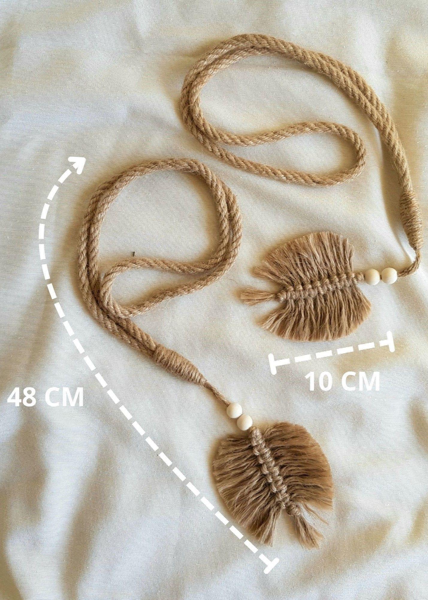 Par Toma Cortinas de Yute con Hoja-2