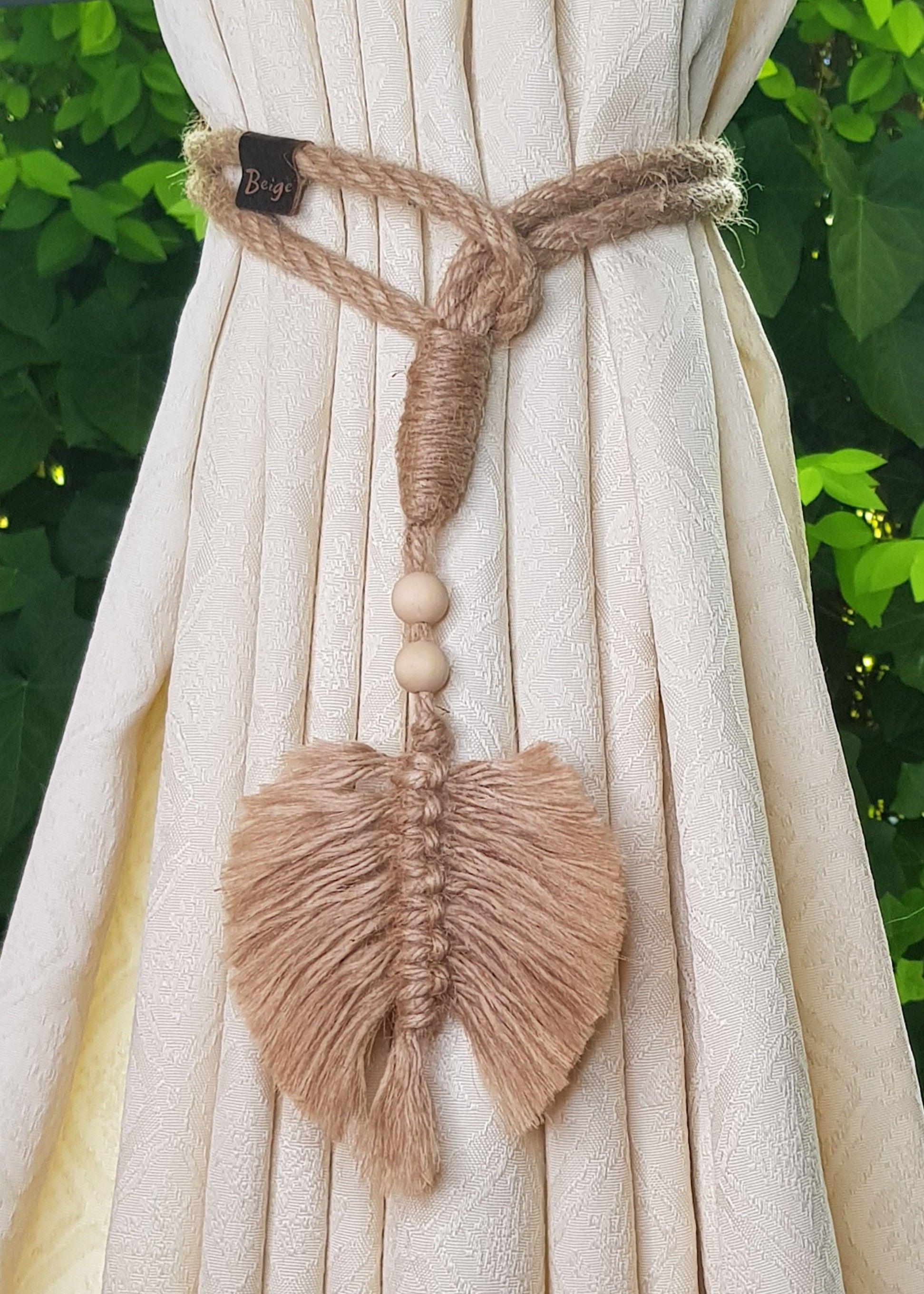 Par Toma Cortinas de Yute con Hoja-3