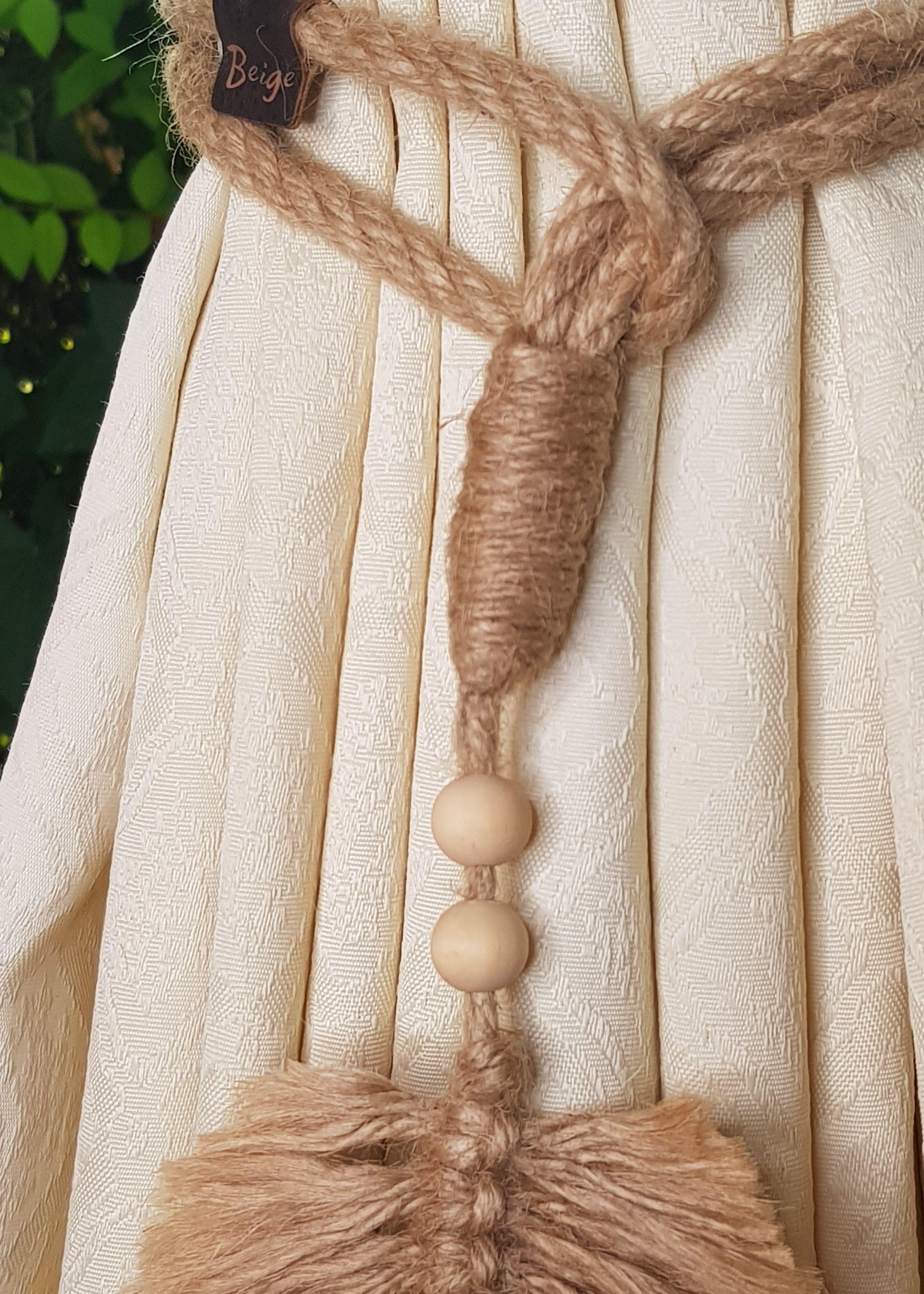 Par Toma Cortinas de Yute con Hoja-6