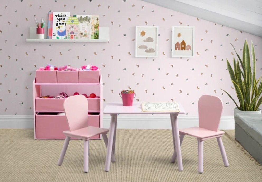 Set juego de mesa y organizador infantil rosa Delta Children-5