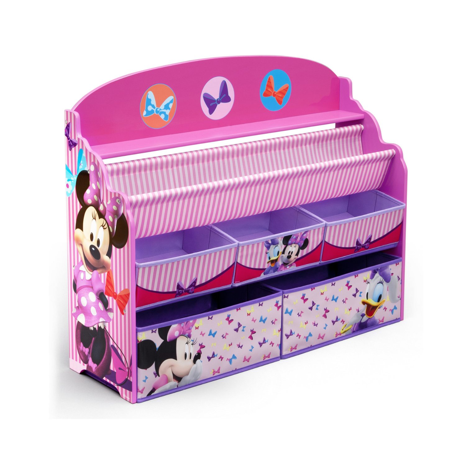Organizador de libros y juguetes Deluxe infantil Minnie Mouse Disney 5 contenedores Delta Childre-3