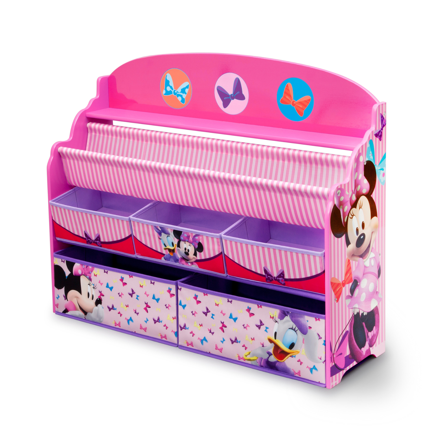 Organizador de libros y juguetes Deluxe infantil Minnie Mouse Disney 5 contenedores Delta Childre-5