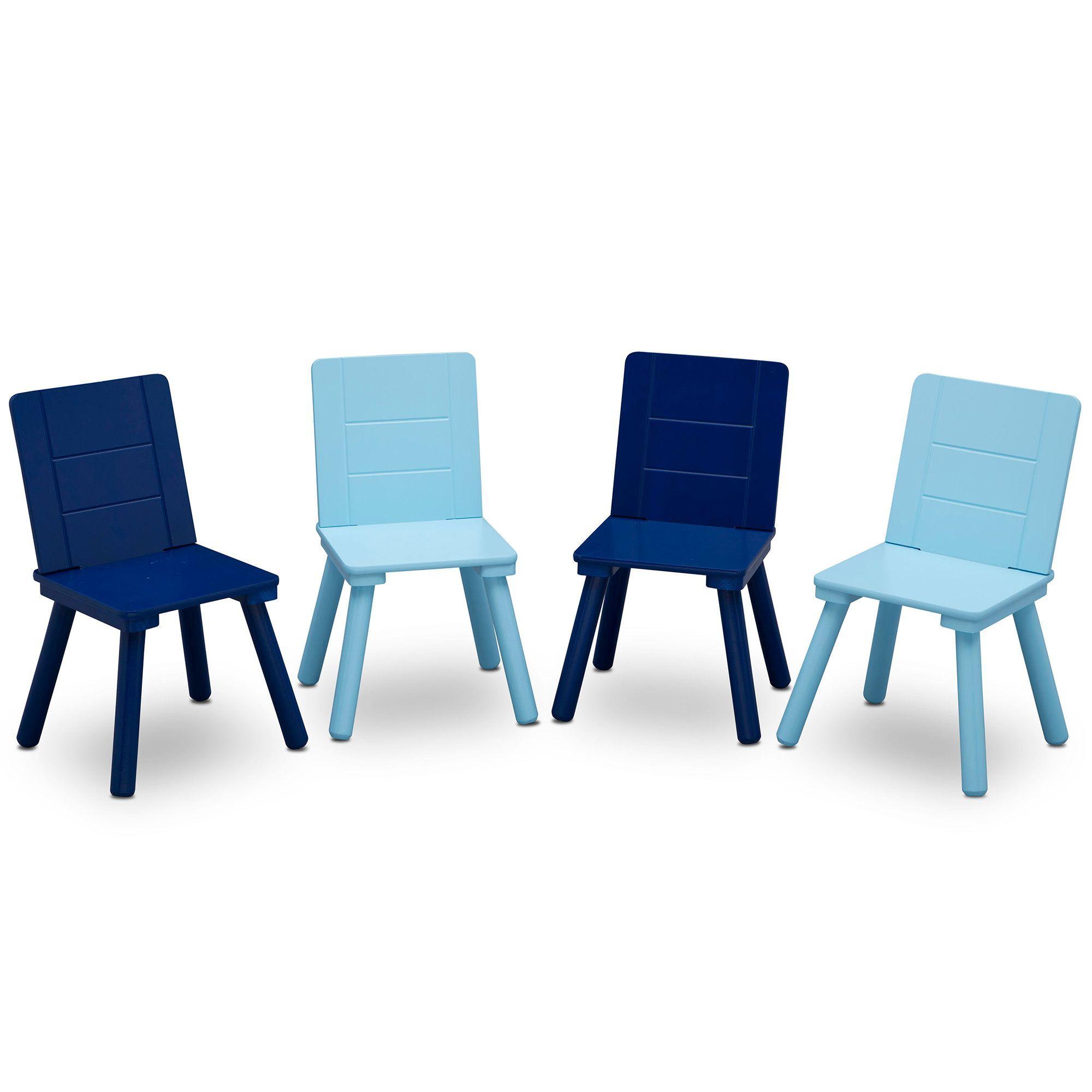 Juego de mesa y 4 sillas infantil azul y gris Delta Children-2