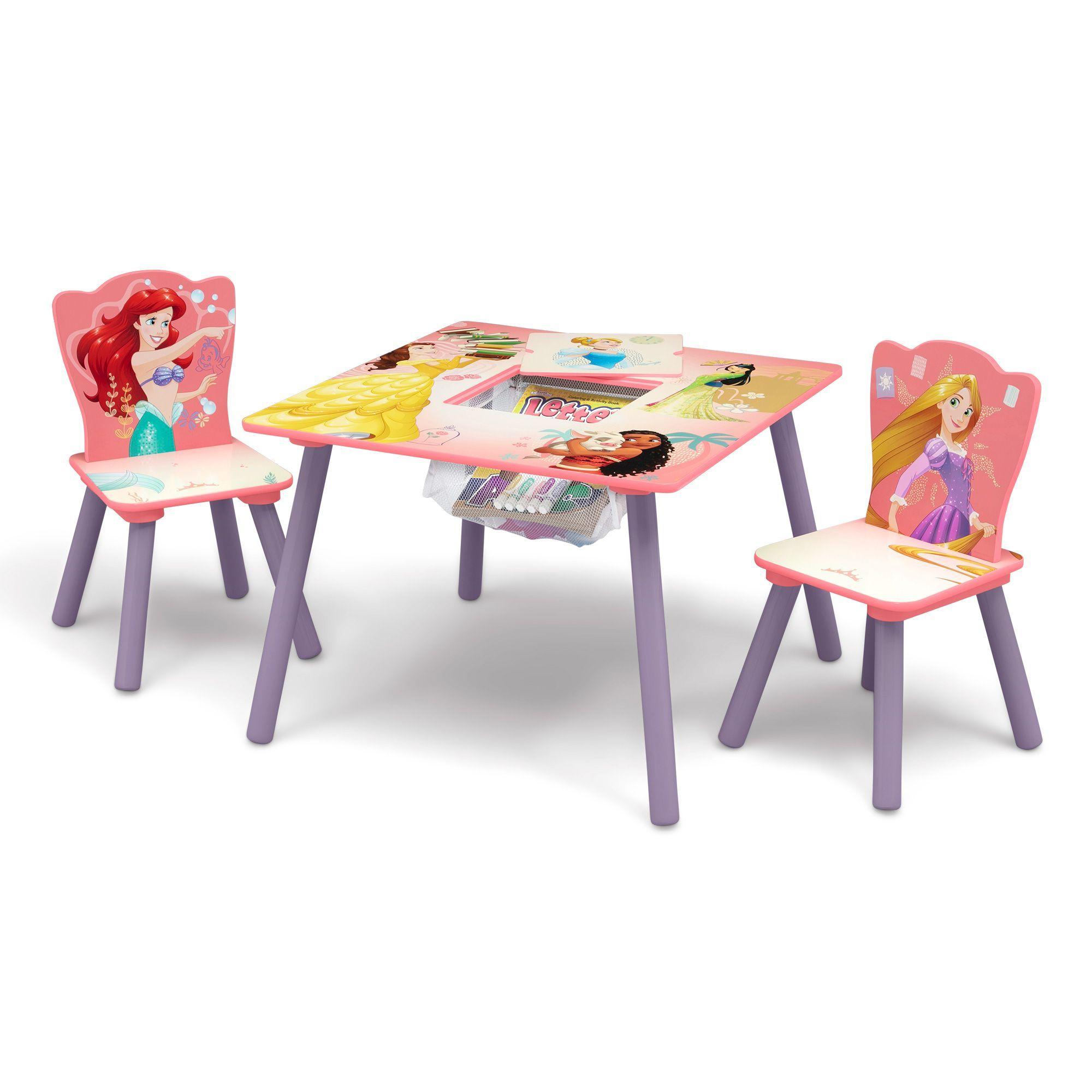 Juego de mesa y sillas infantil Princesas Disney con almacenamiento y 2 sillas incluidas Delta Chil-5