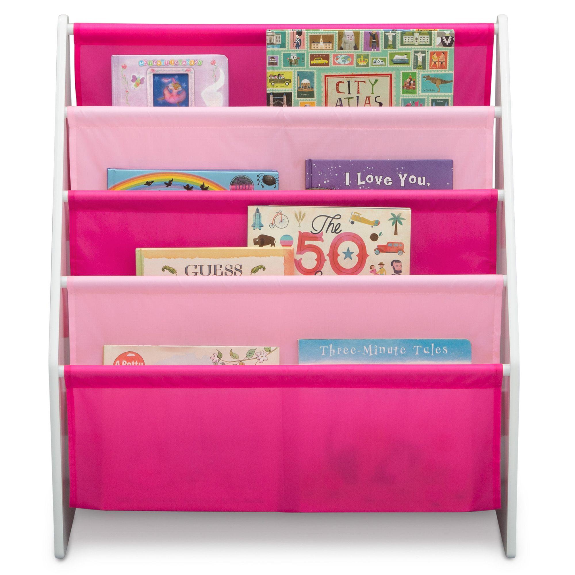Librero infantil para libros blanco y rosado Delta Children-4