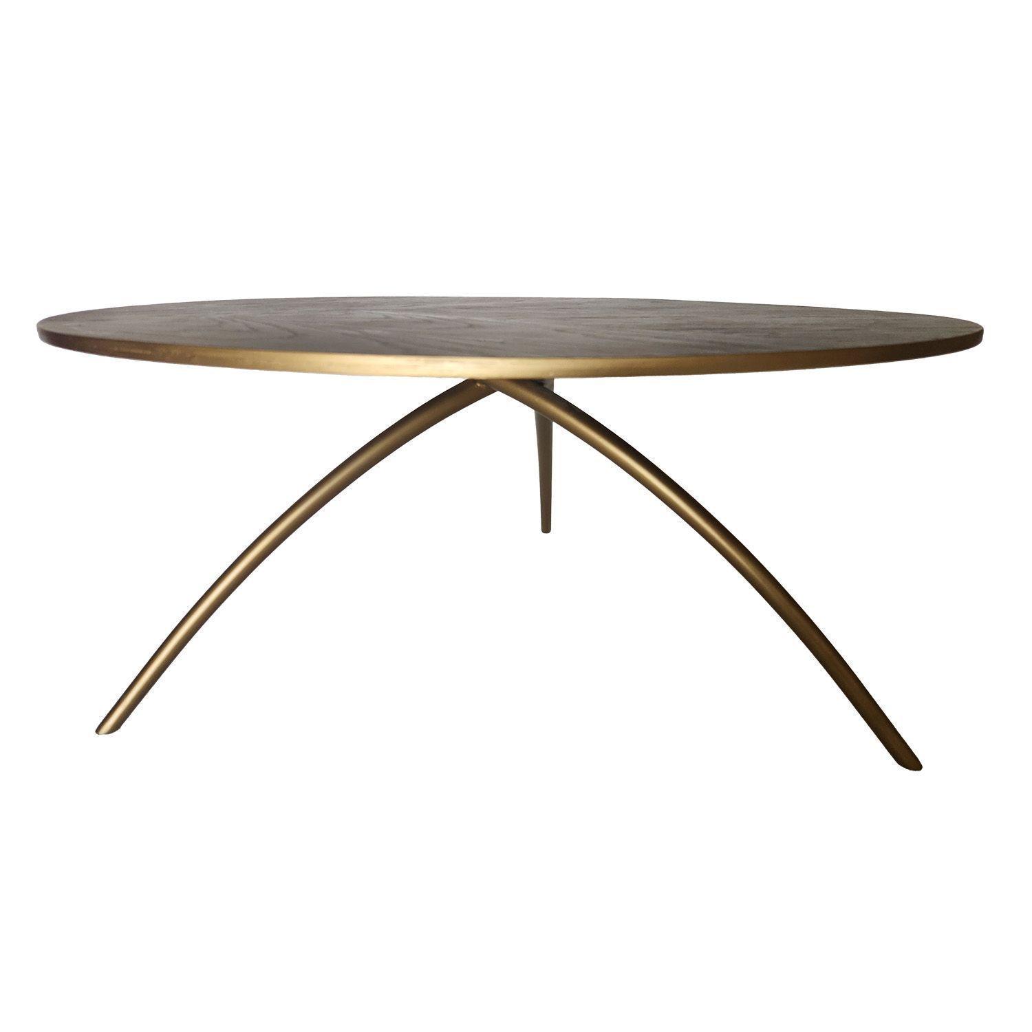 Mesa de centro Parda de madera encina y acero.-2