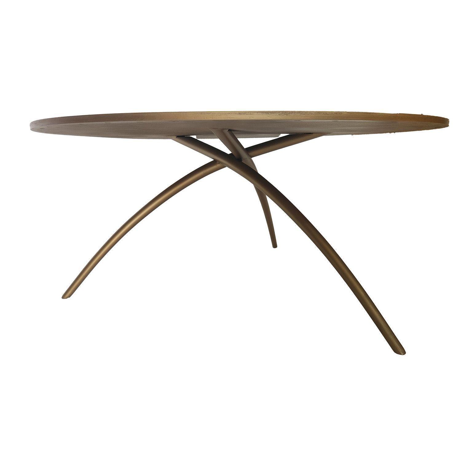 Mesa de centro Parda de madera encina y acero.-3