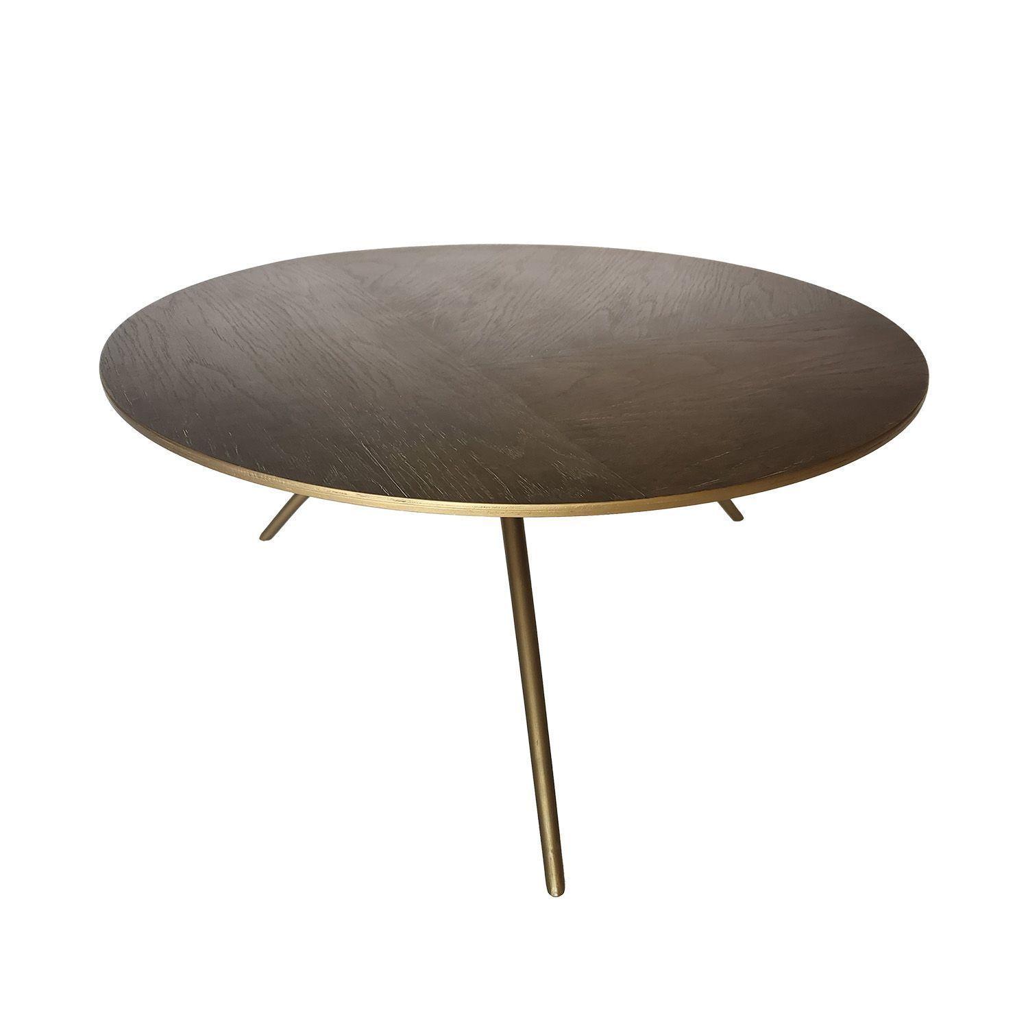 Mesa de centro Parda de madera encina y acero.-4