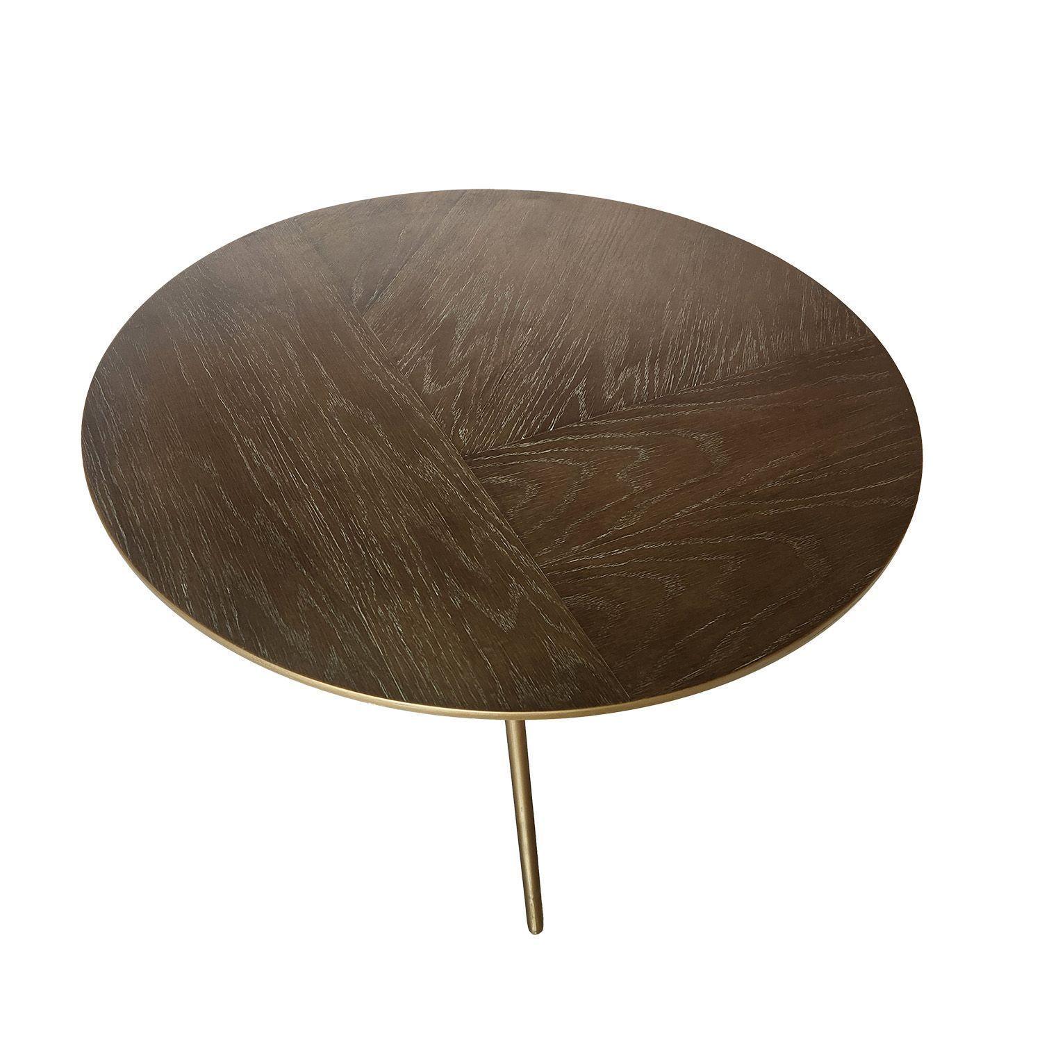 Mesa de centro Parda de madera encina y acero.-5