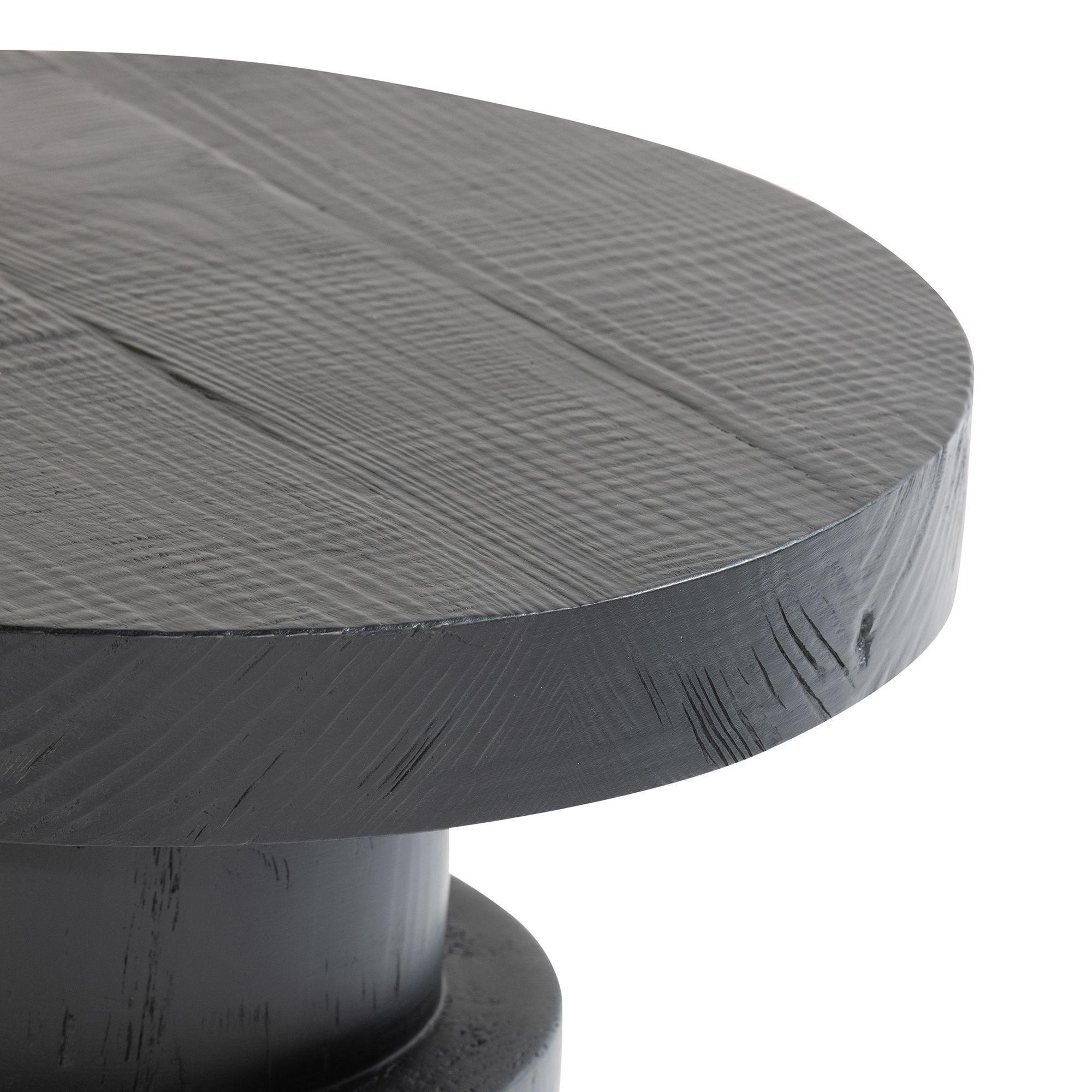 Mesa Lateral Tainan de madera estilo pieza de ajedrez-3