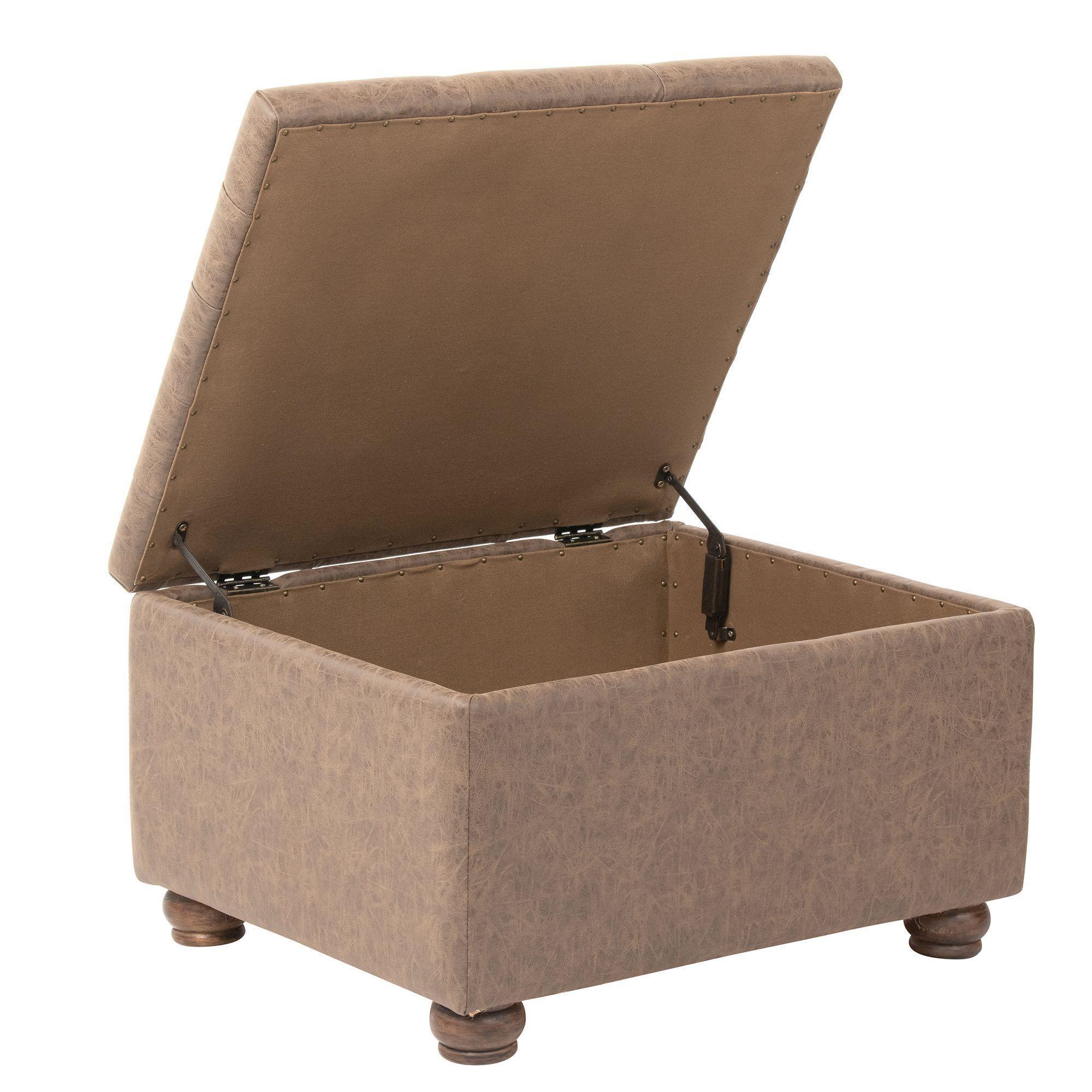 Puff Liao  , puff y Baúl de eco cuero, estructura de madera-3