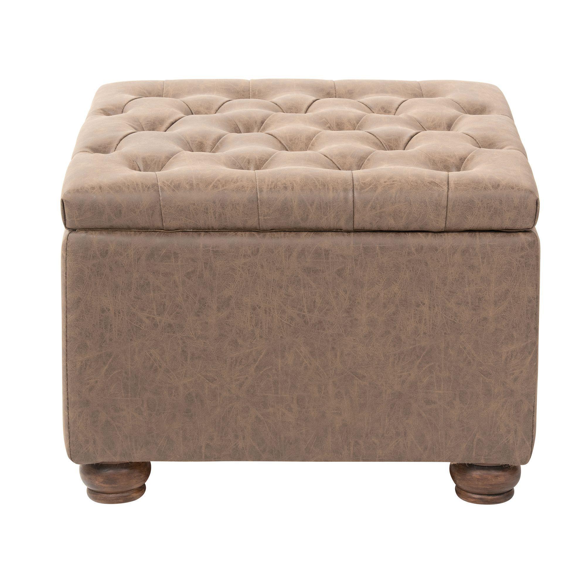 Puff Liao  , puff y Baúl de eco cuero, estructura de madera-4