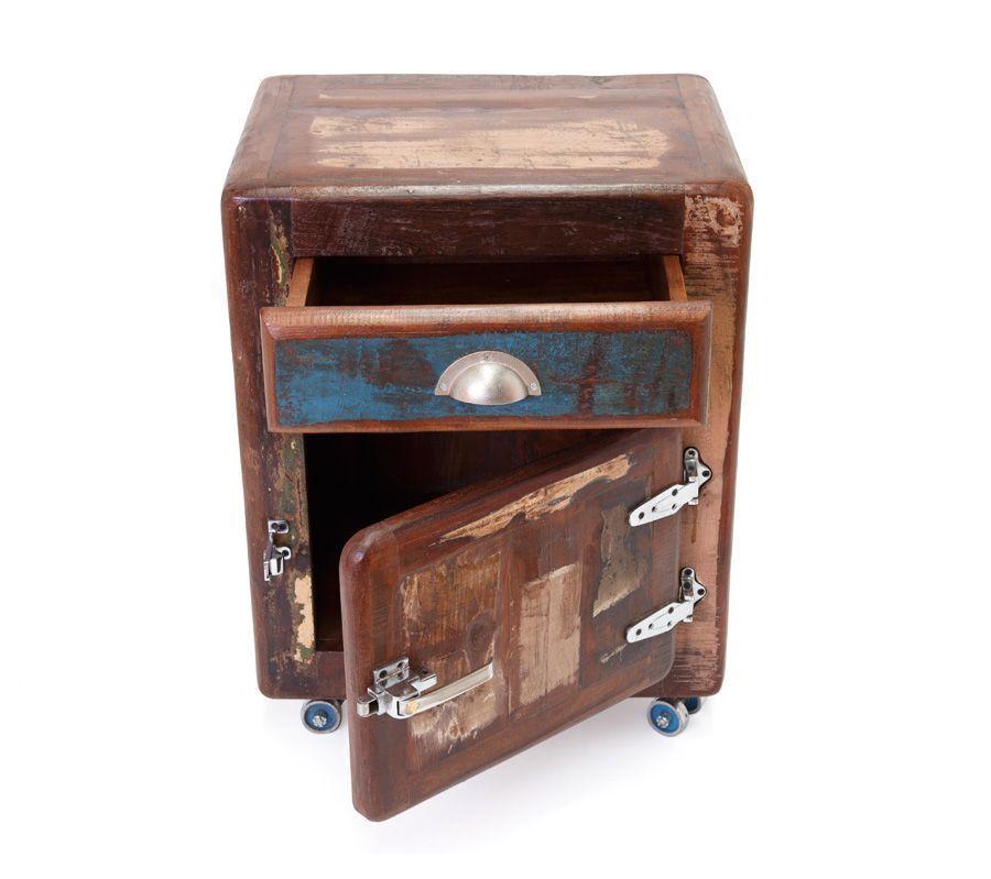 Velador Orai de madera reciclada y tiradores metálicos.-2