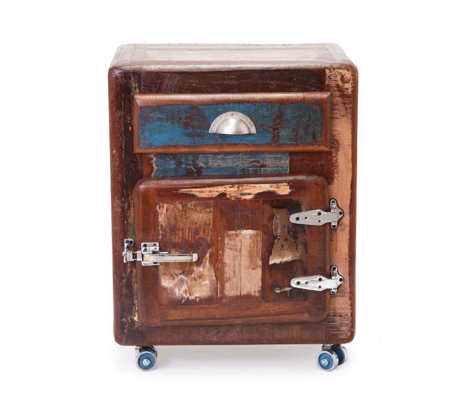 Velador Orai de madera reciclada y tiradores metálicos.-3