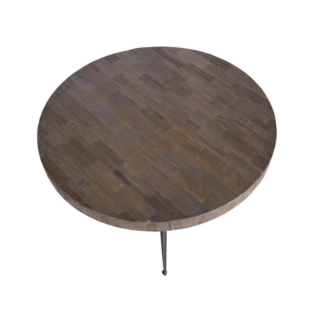 Mesa de Centro Hohot madera rustica de olmo y acero.-3