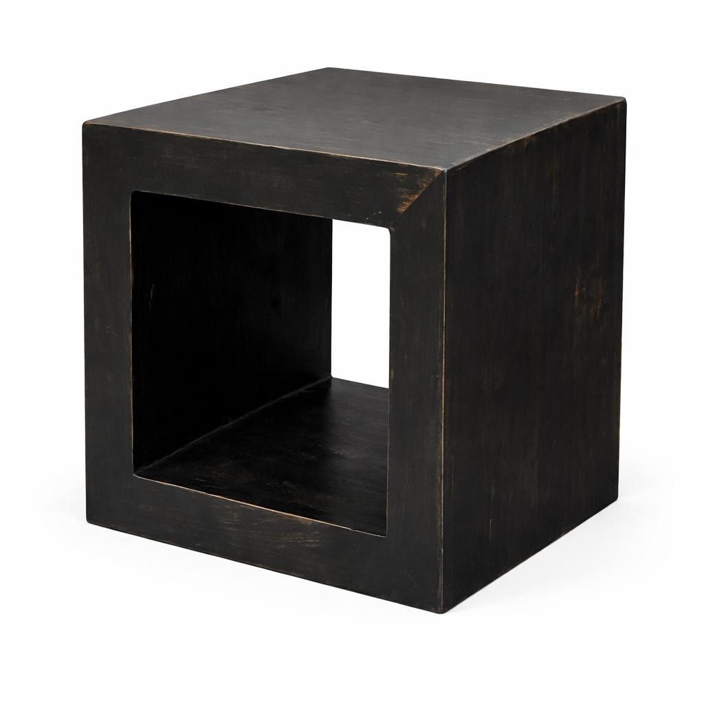 Mesa Lateral Kanha de madera reciclada. Importado de India-3