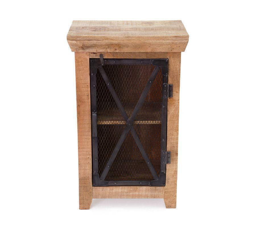 Velador Mita hecho de madera de mango y metal.-2