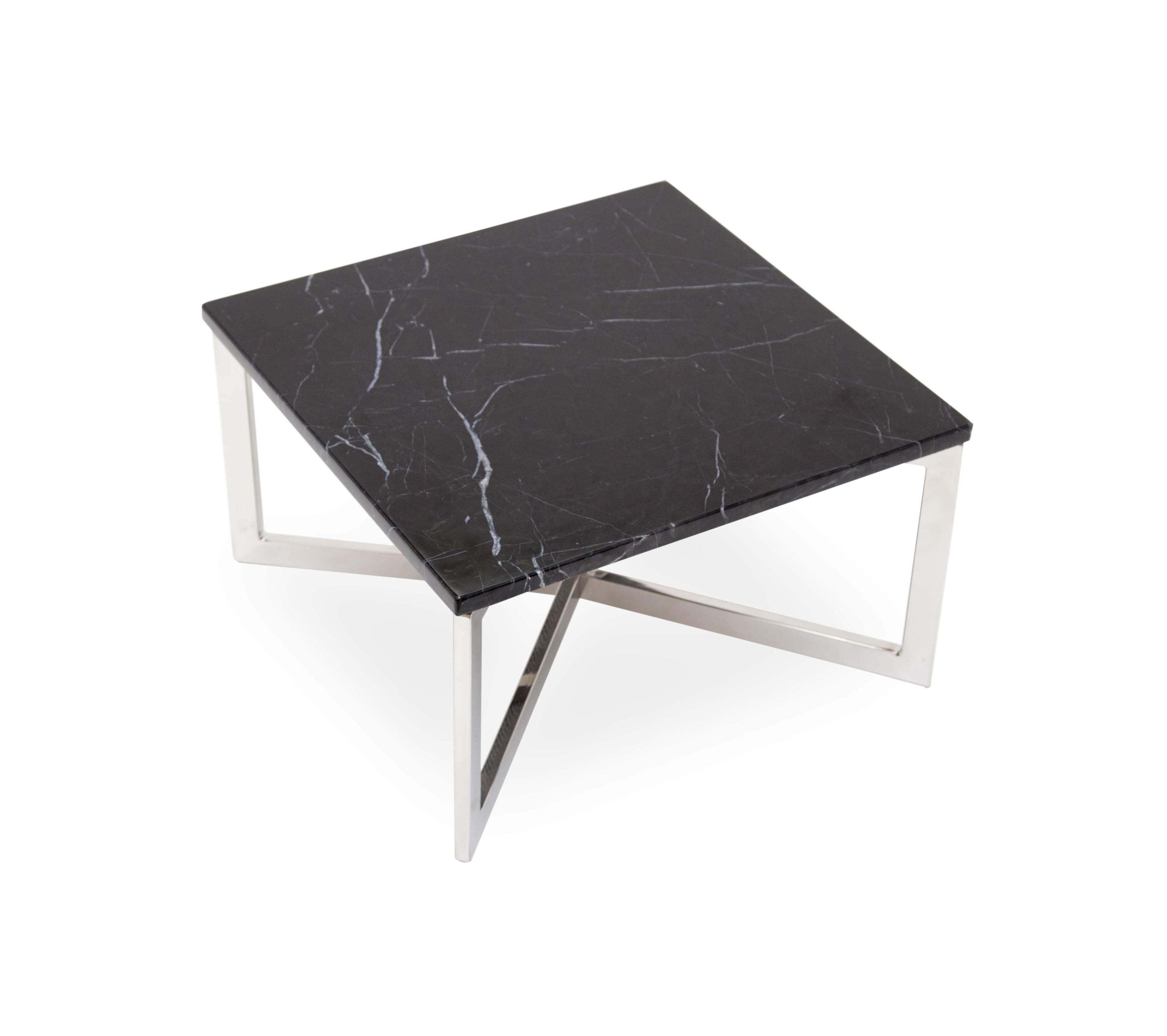 Mesa Lateral de marmol y acero cromado-4