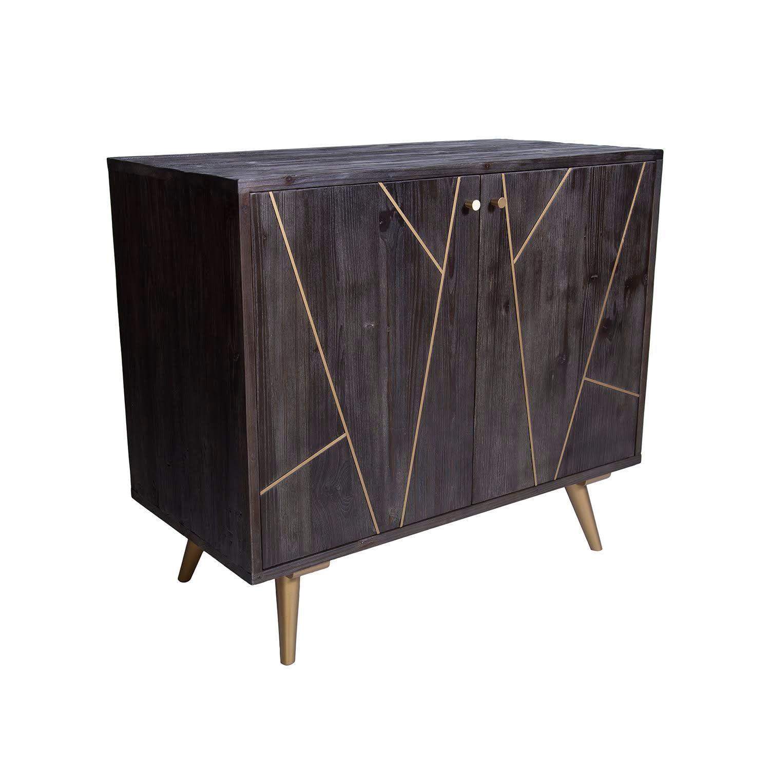 Comoda mong de madera negra 102x90-4