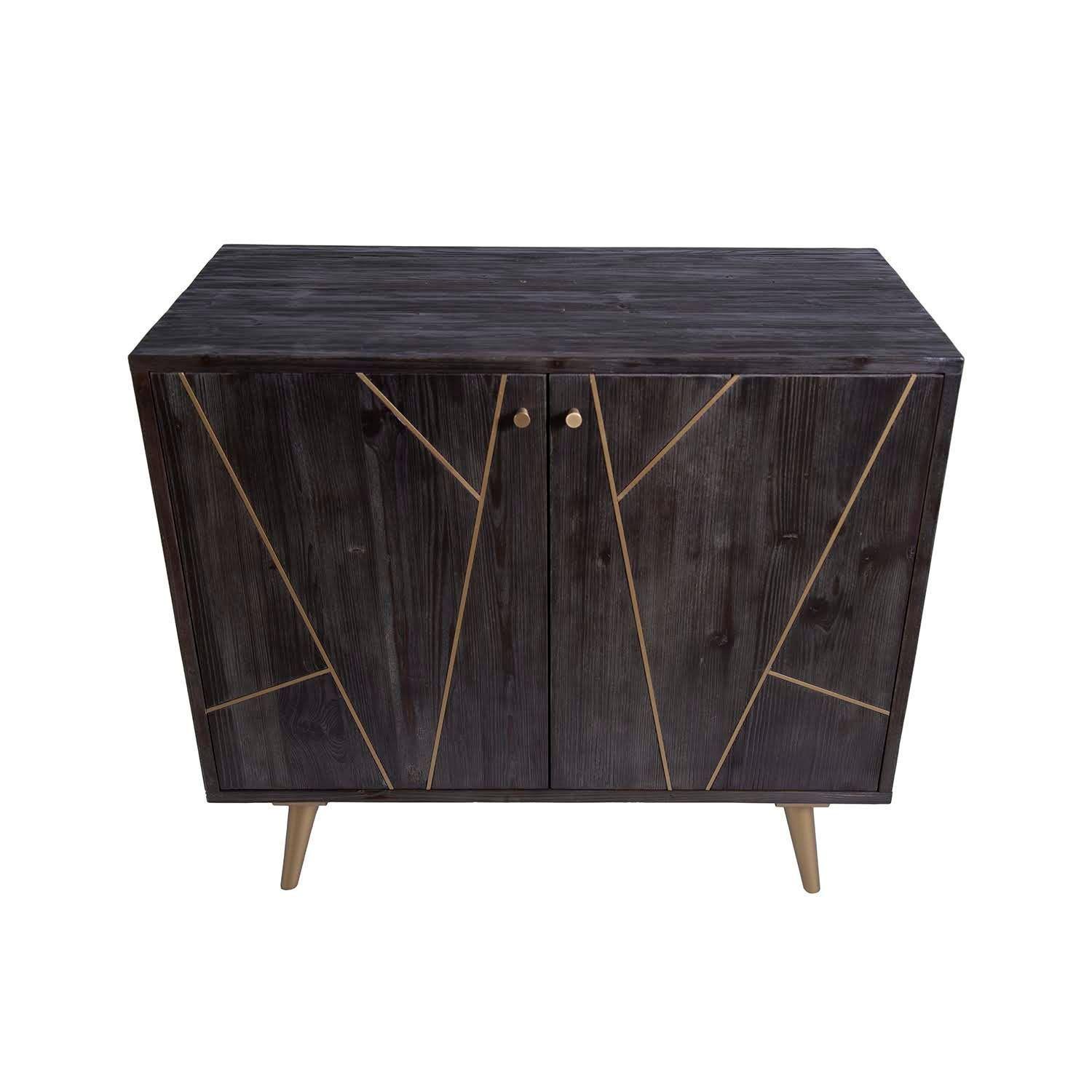 Comoda mong de madera negra 102x90-2