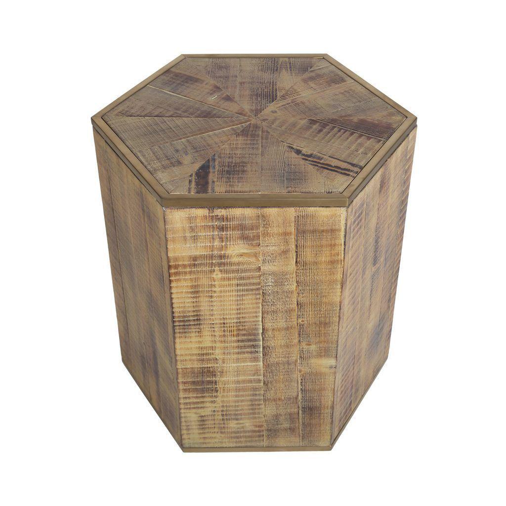 Mesa Lateral Siping de madera reciclada y acero-2