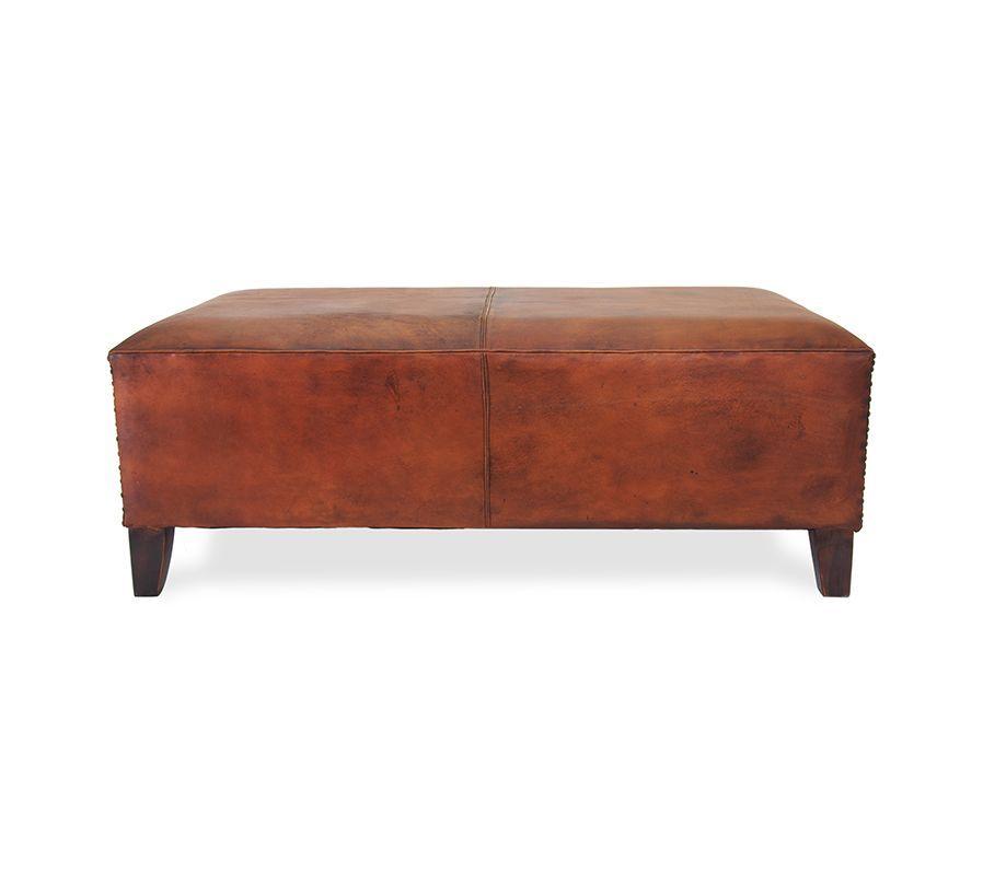 Banca Ranchi hecha de cuero y madera de mango.-2