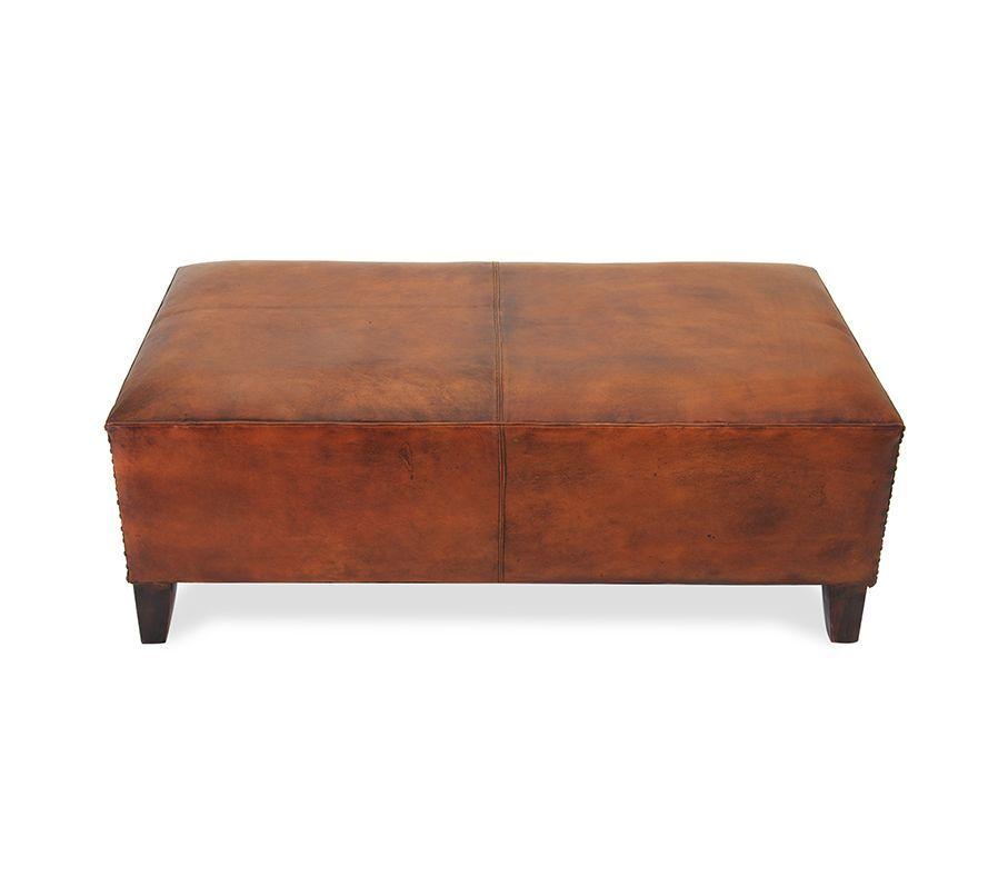 Banca Ranchi hecha de cuero y madera de mango.-3
