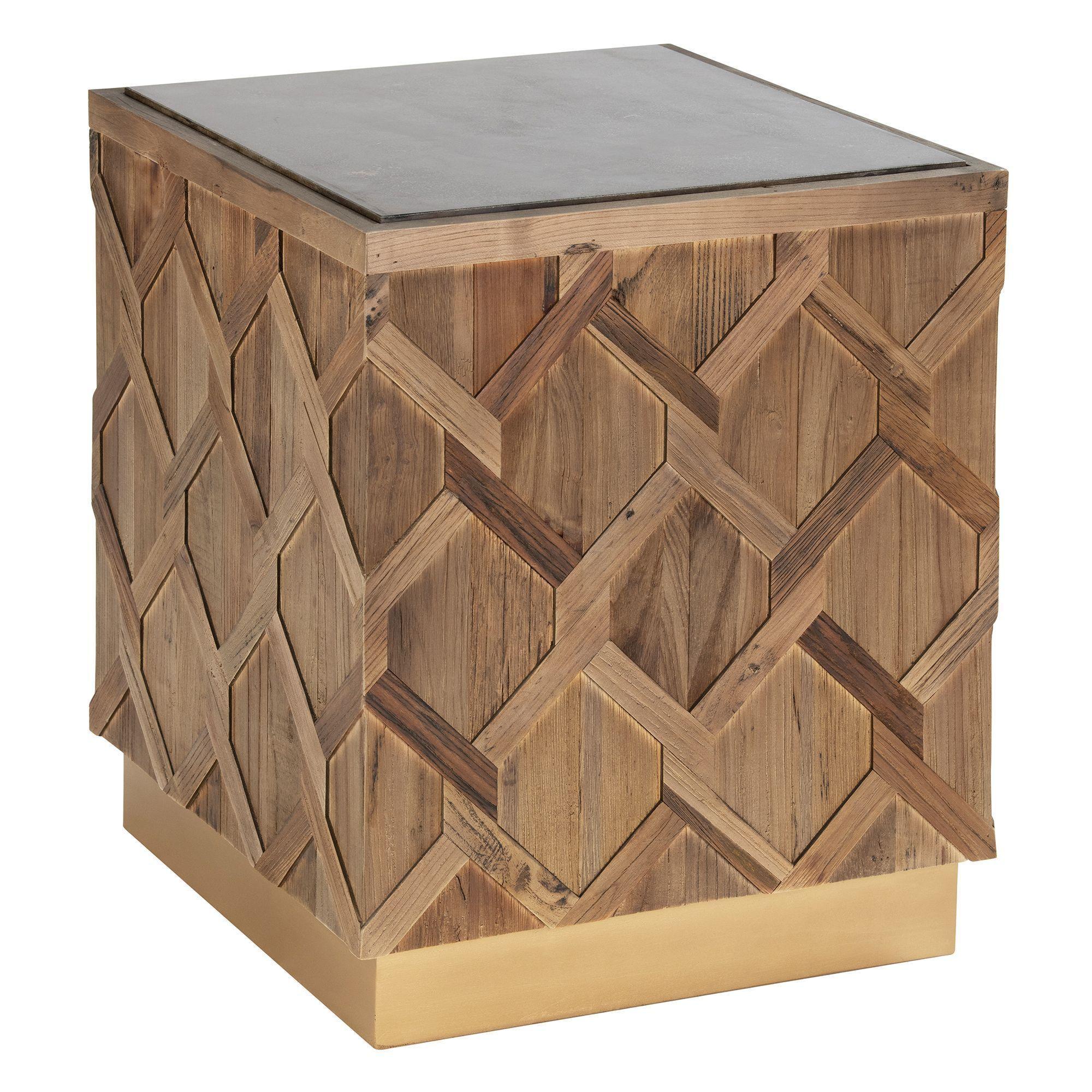 Mesa Lateral Petra de madera y marmol-2