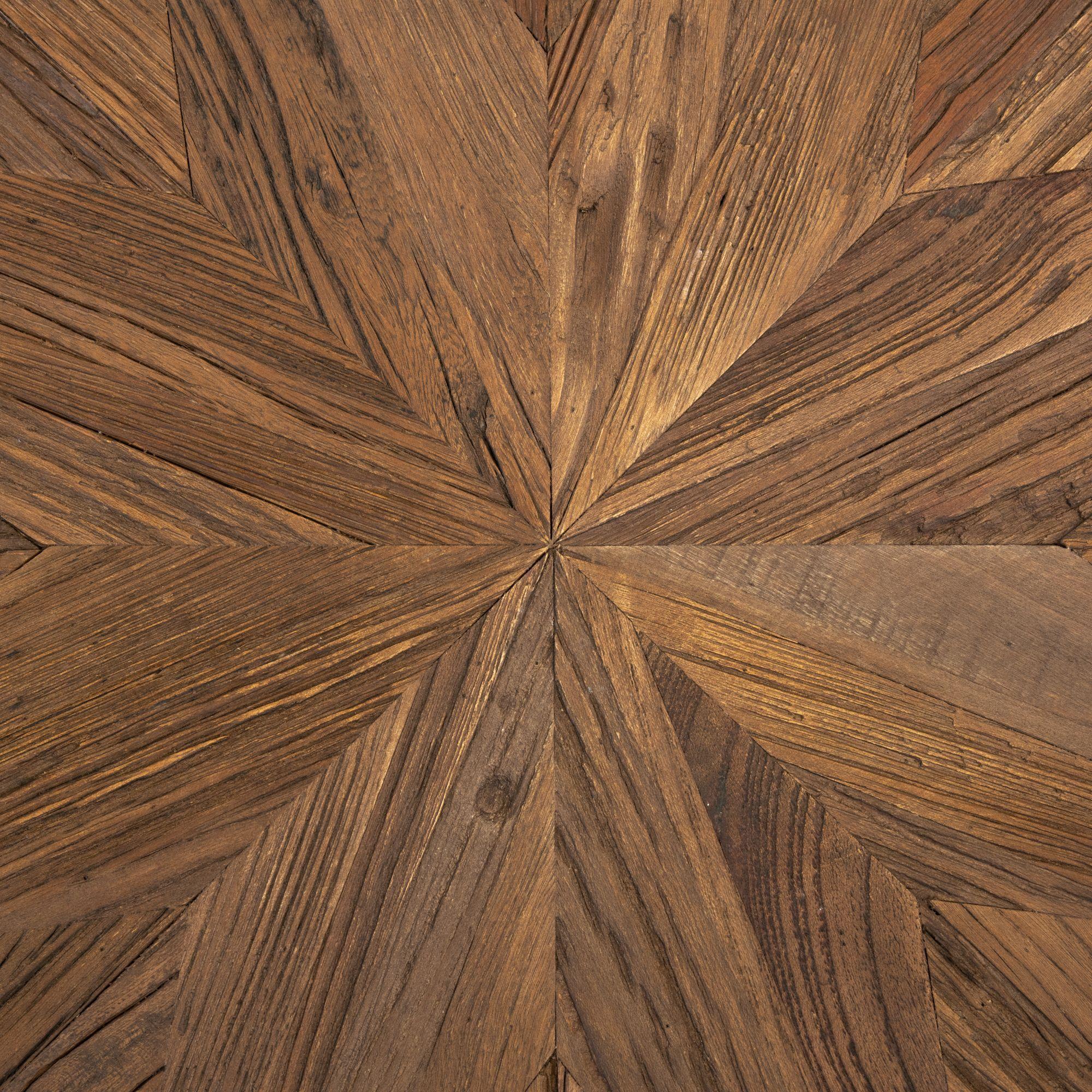 Mesa lateral Joel,  madera de olmo y base de acero.-5